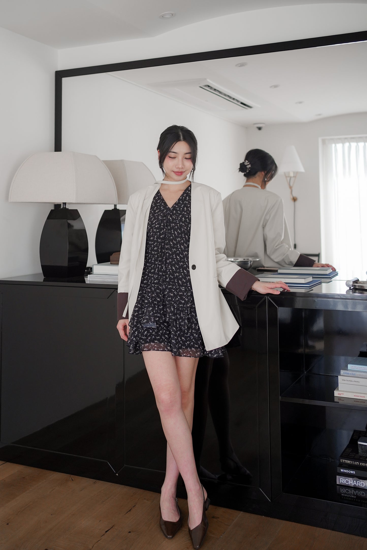 𝐌𝐚𝐫🇰🇷 〖法式感〗 Noir Fleur Dress
