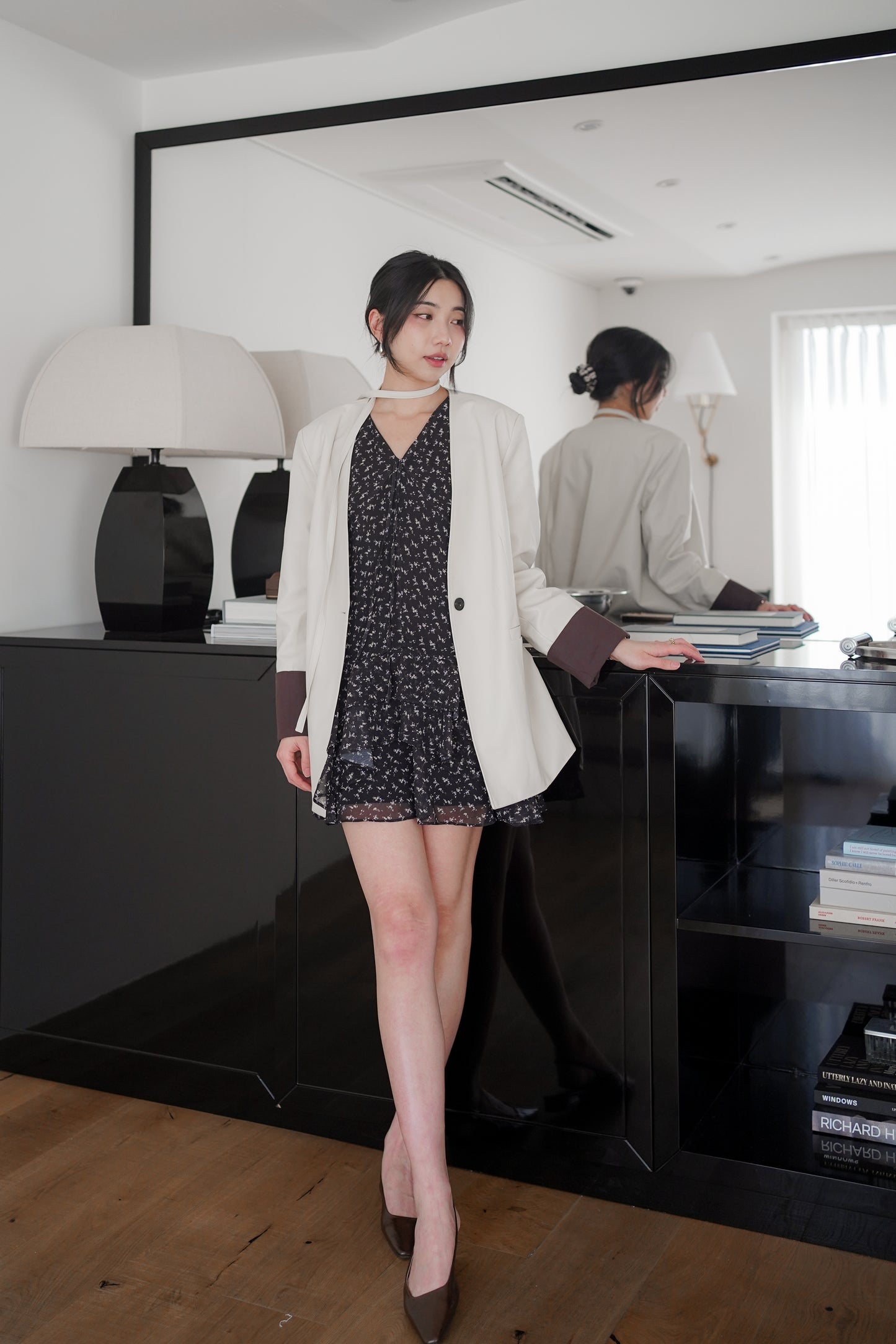 𝐌𝐚𝐫🇰🇷 〖法式感〗 Noir Fleur Dress