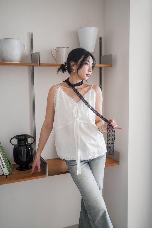 𝐌𝐚𝐫🇰🇷 〖高級法式慵懶〗Veil Lace Camisole