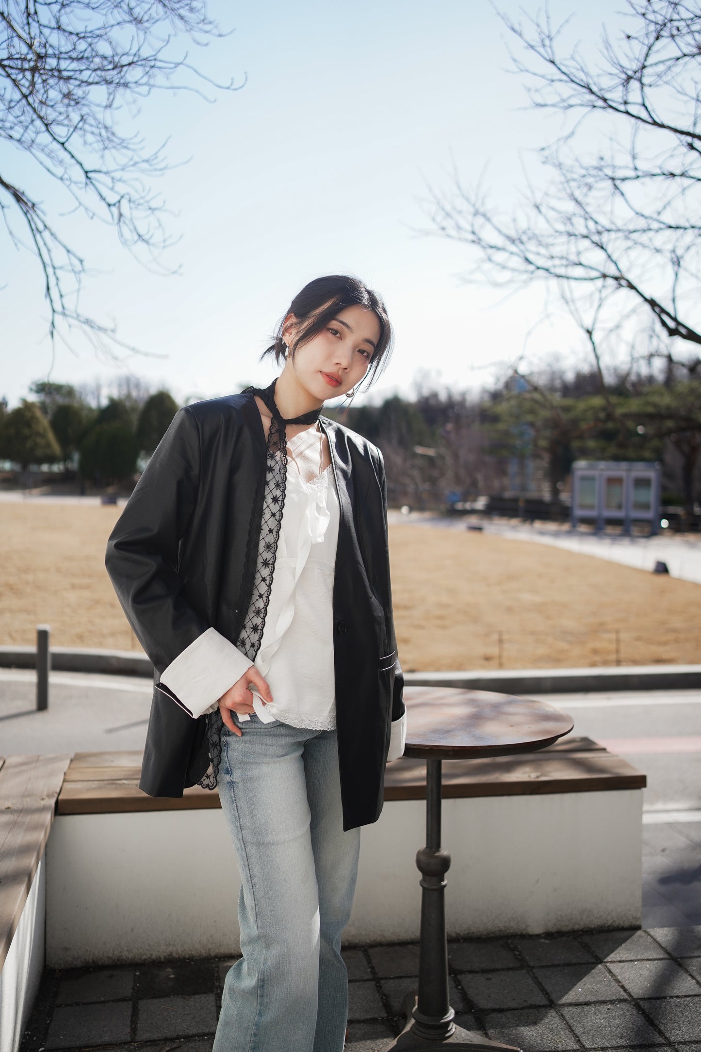 𝙎𝙖𝙡𝙚〖推薦款〗 Faux Leather Urban Blazer