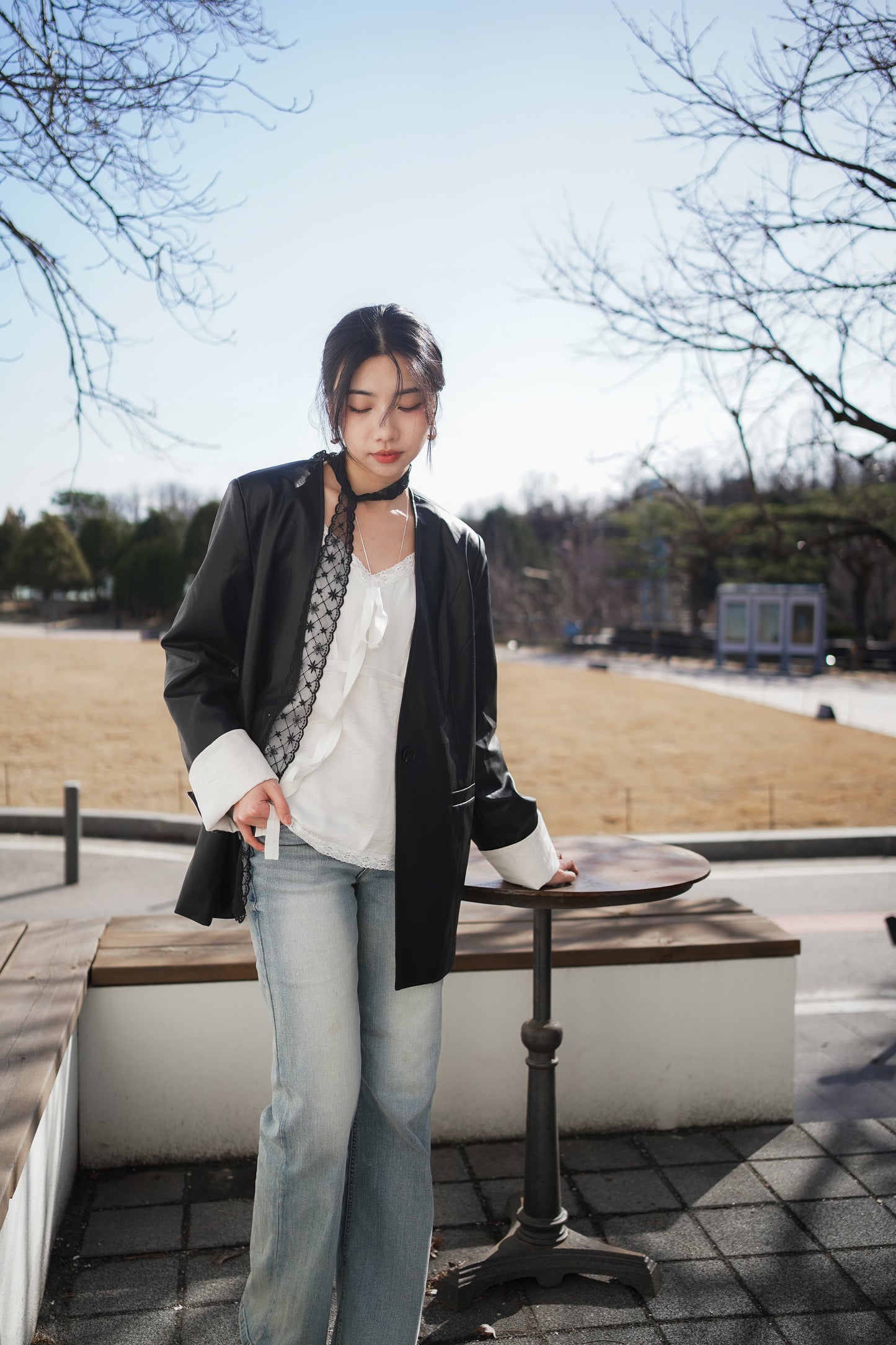 𝙎𝙖𝙡𝙚〖推薦款〗 Faux Leather Urban Blazer