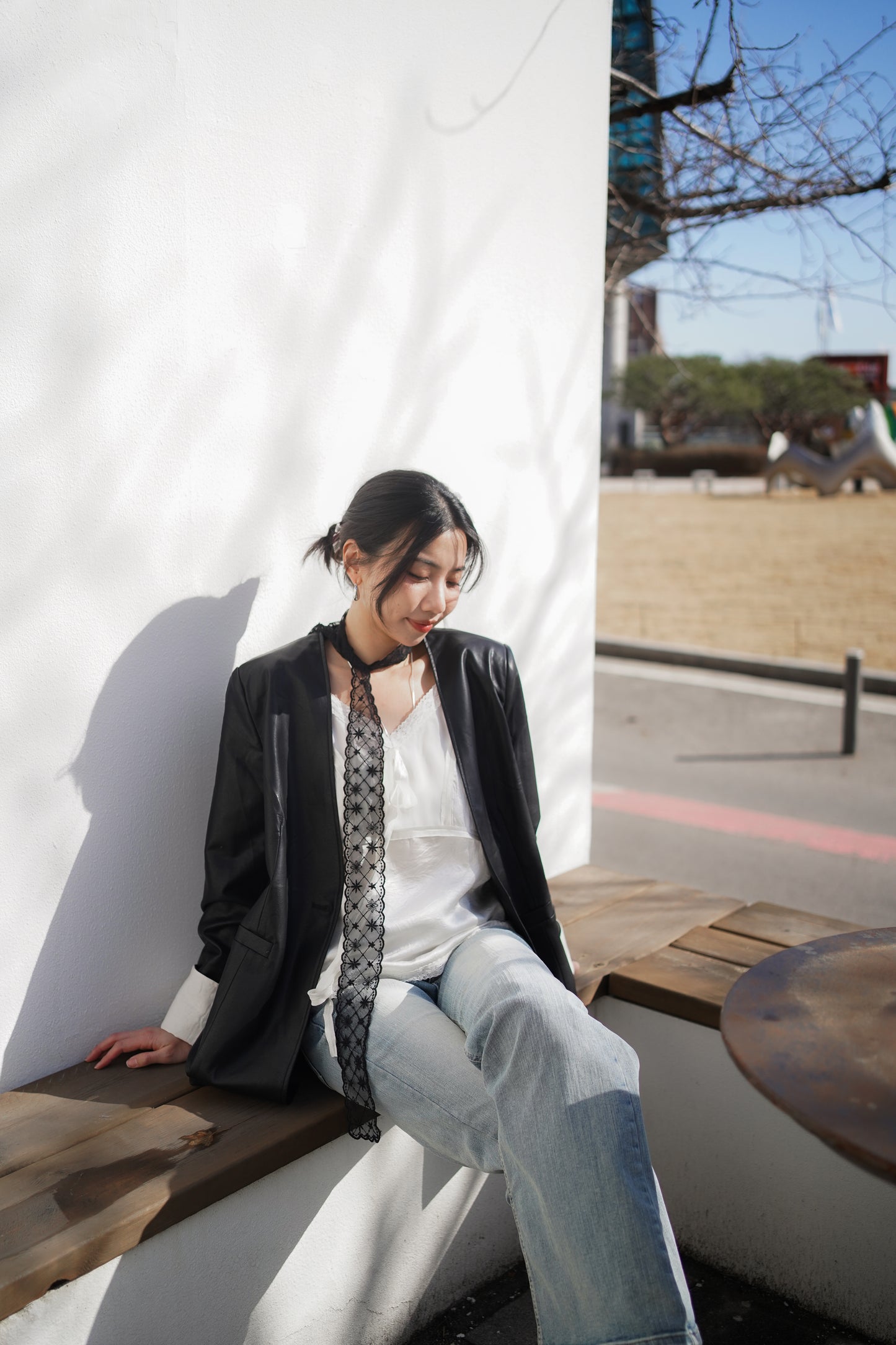 𝙎𝙖𝙡𝙚〖推薦款〗 Faux Leather Urban Blazer