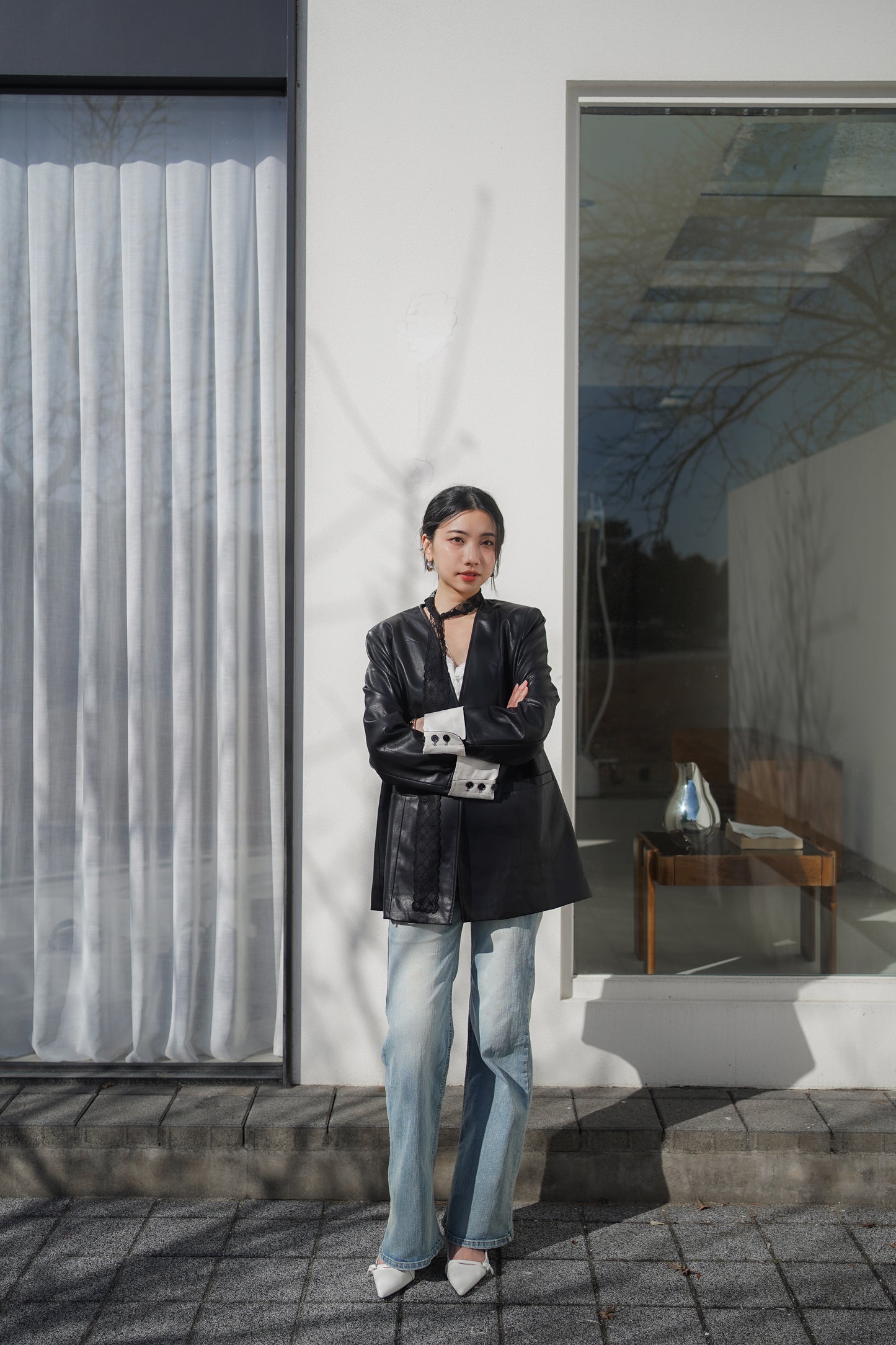 𝙎𝙖𝙡𝙚〖推薦款〗 Faux Leather Urban Blazer