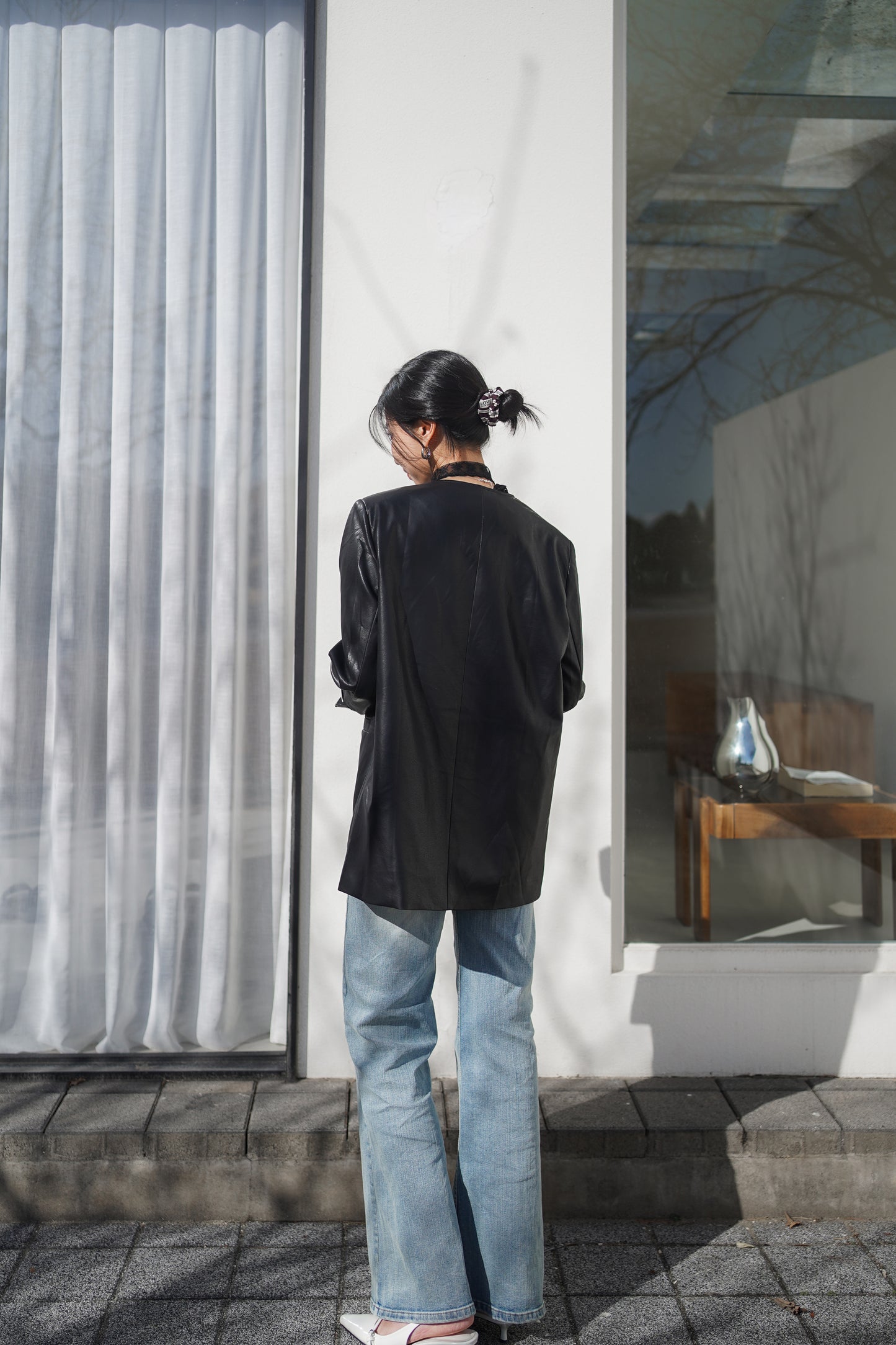 𝙎𝙖𝙡𝙚〖推薦款〗 Faux Leather Urban Blazer