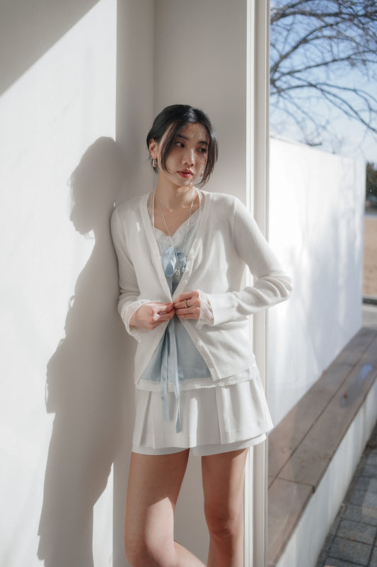 𝐌𝐚𝐫🇰🇷 〖推薦款〗  Sheer Cuff Knit Cardigan
