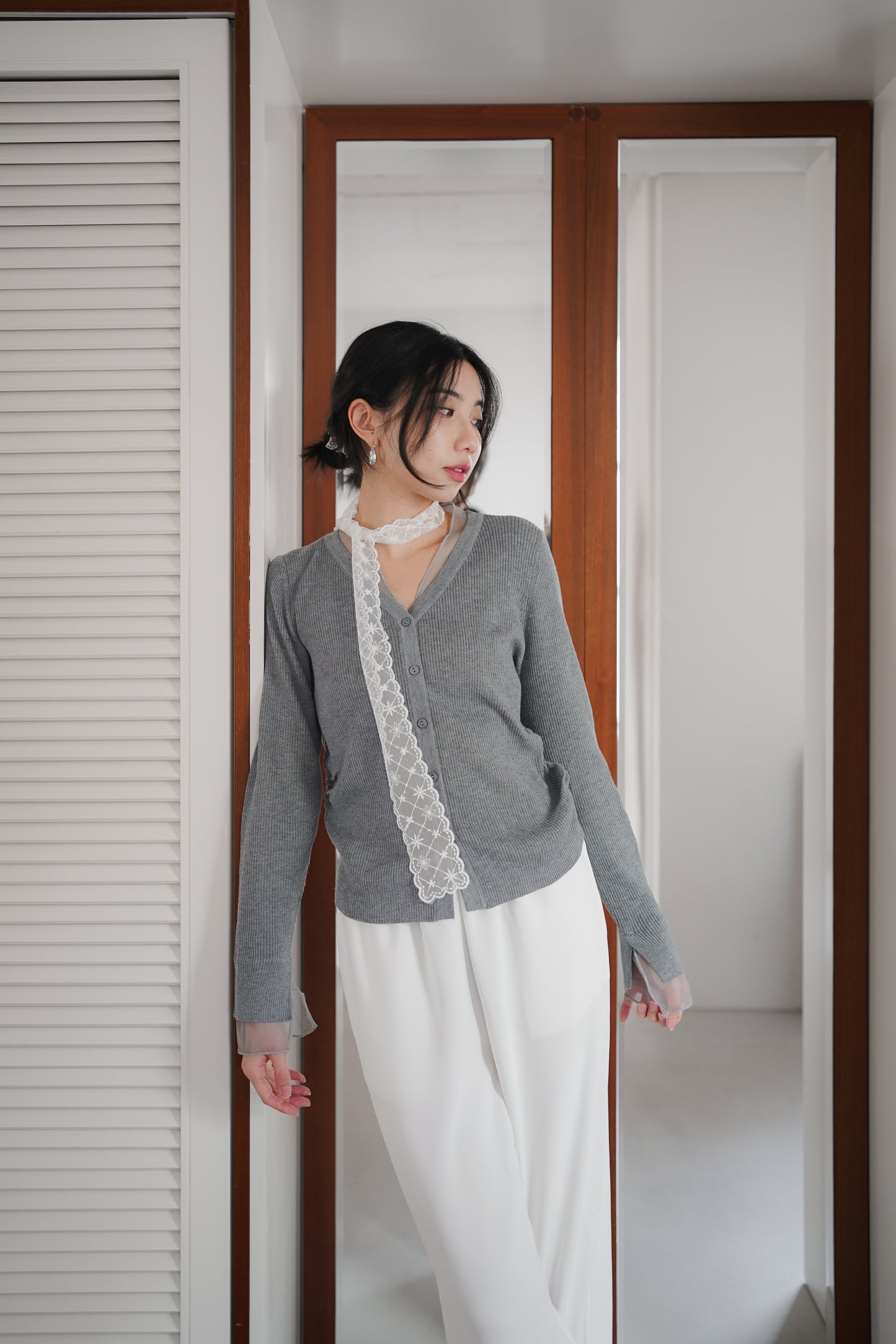 𝐌𝐚𝐫🇰🇷 〖推薦款〗  Sheer Cuff Knit Cardigan