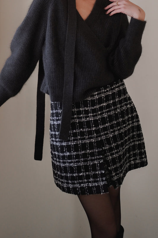 𝙆𝙧 🎄Checkered Mini Tweed Skirt