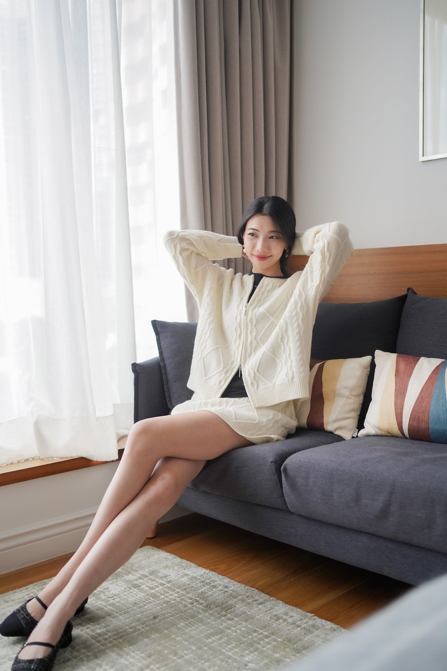 ᴊᴀɴ Wool80 Cable-Knit Jacket & Skirt Set