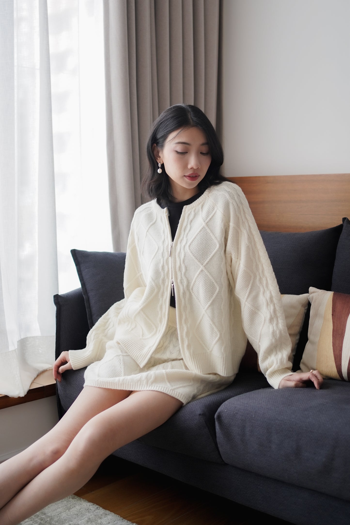 ᴊᴀɴ Wool80 Cable-Knit Jacket & Skirt Set