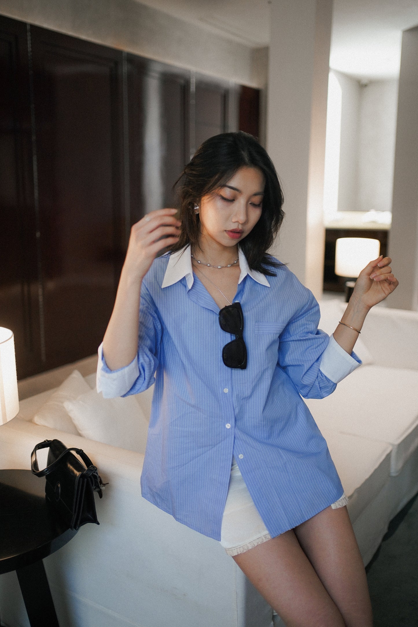 𝐀𝐩𝐫✨  【Kedi Made】 Old Money Stripe Shirt ᵇᵉˢᵗ ⁱᵗᵉᵐ