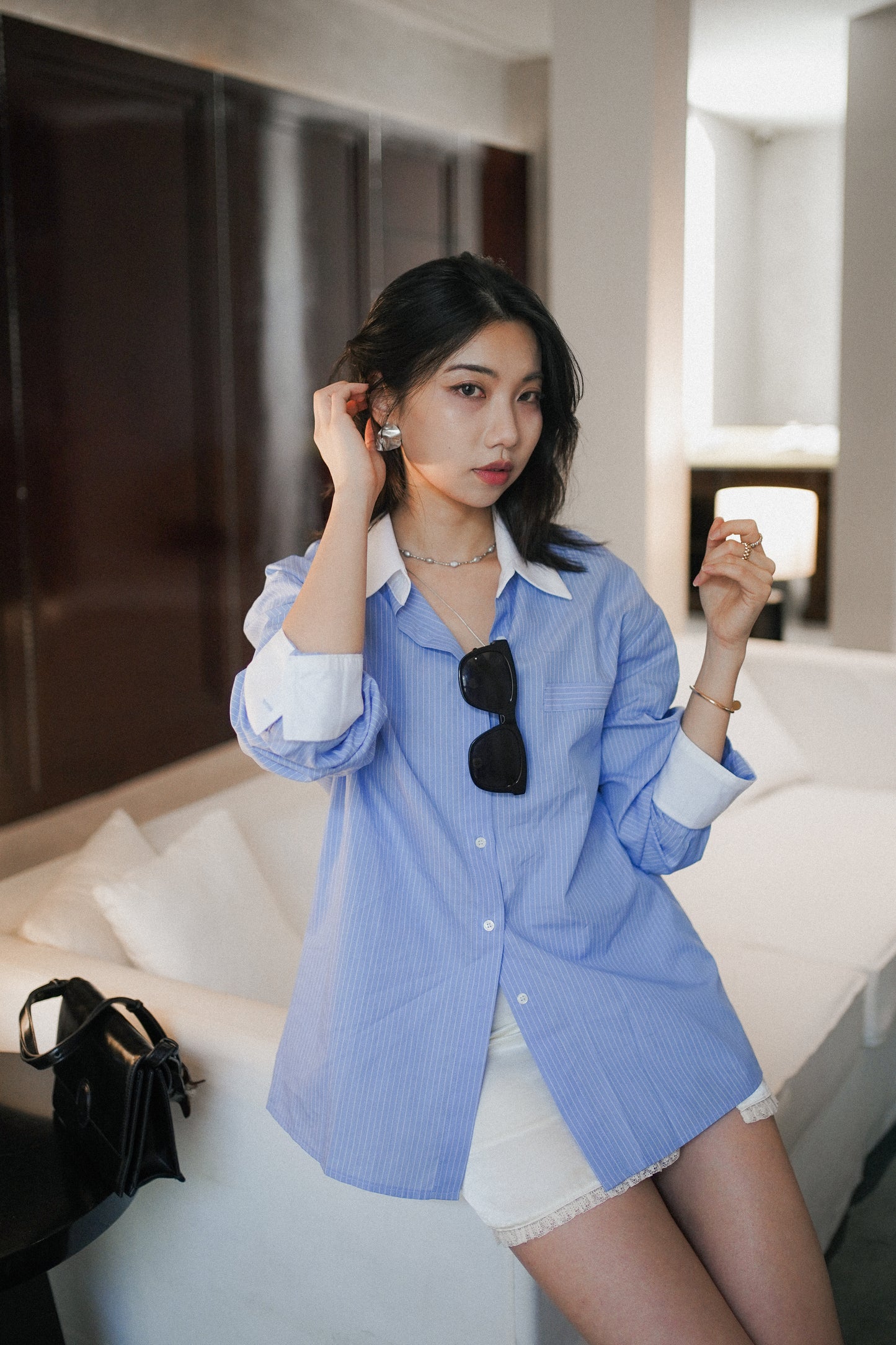 𝐀𝐩𝐫✨  【Kedi Made】 Old Money Stripe Shirt ᵇᵉˢᵗ ⁱᵗᵉᵐ