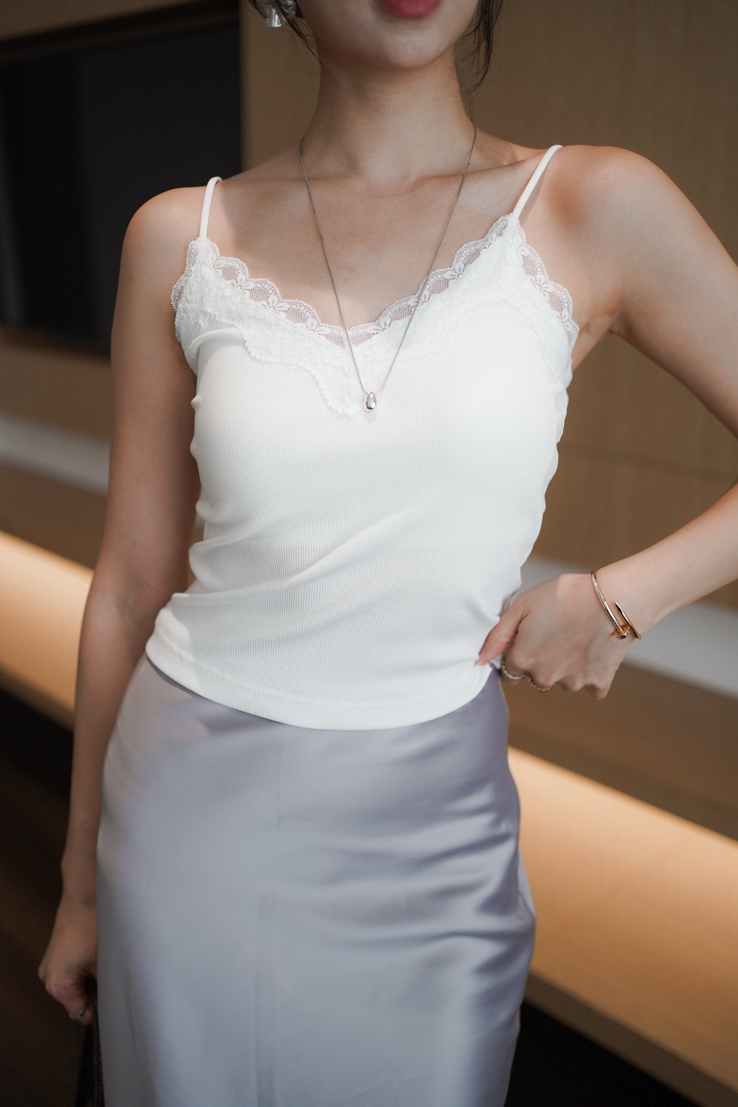 𝐀𝐩𝐫✨  〖不跑位｜內縫胸墊〗Lace Bra Top
