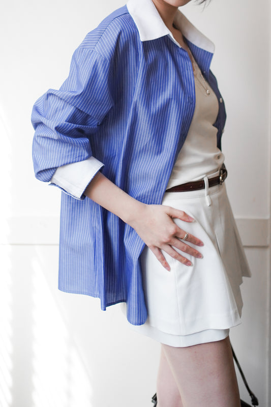 𝐀𝐩𝐫✨  【Kedi Made】 Old Money Stripe Shirt ᵇᵉˢᵗ ⁱᵗᵉᵐ