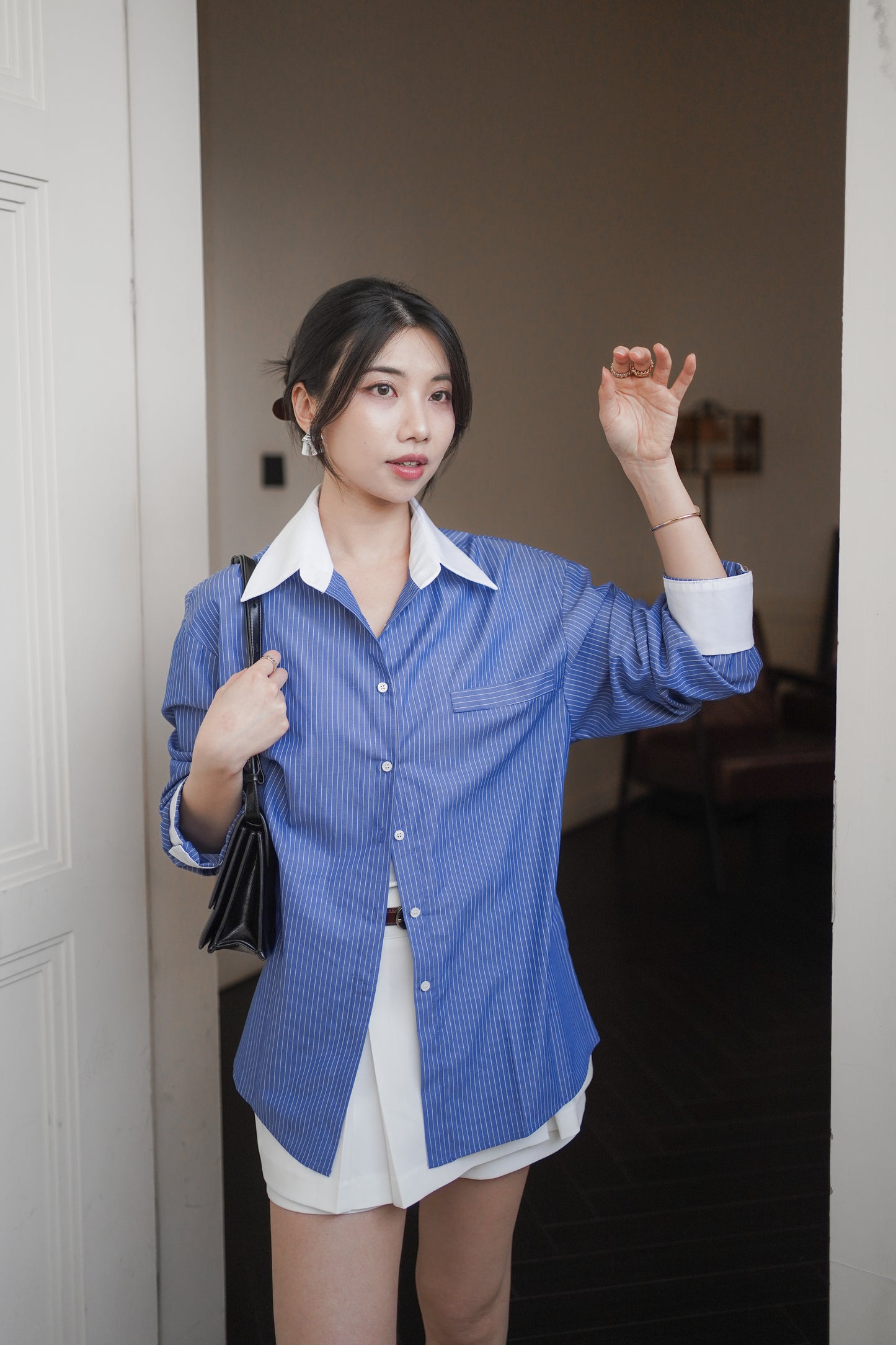 𝐀𝐩𝐫✨  【Kedi Made】 Old Money Stripe Shirt ᵇᵉˢᵗ ⁱᵗᵉᵐ