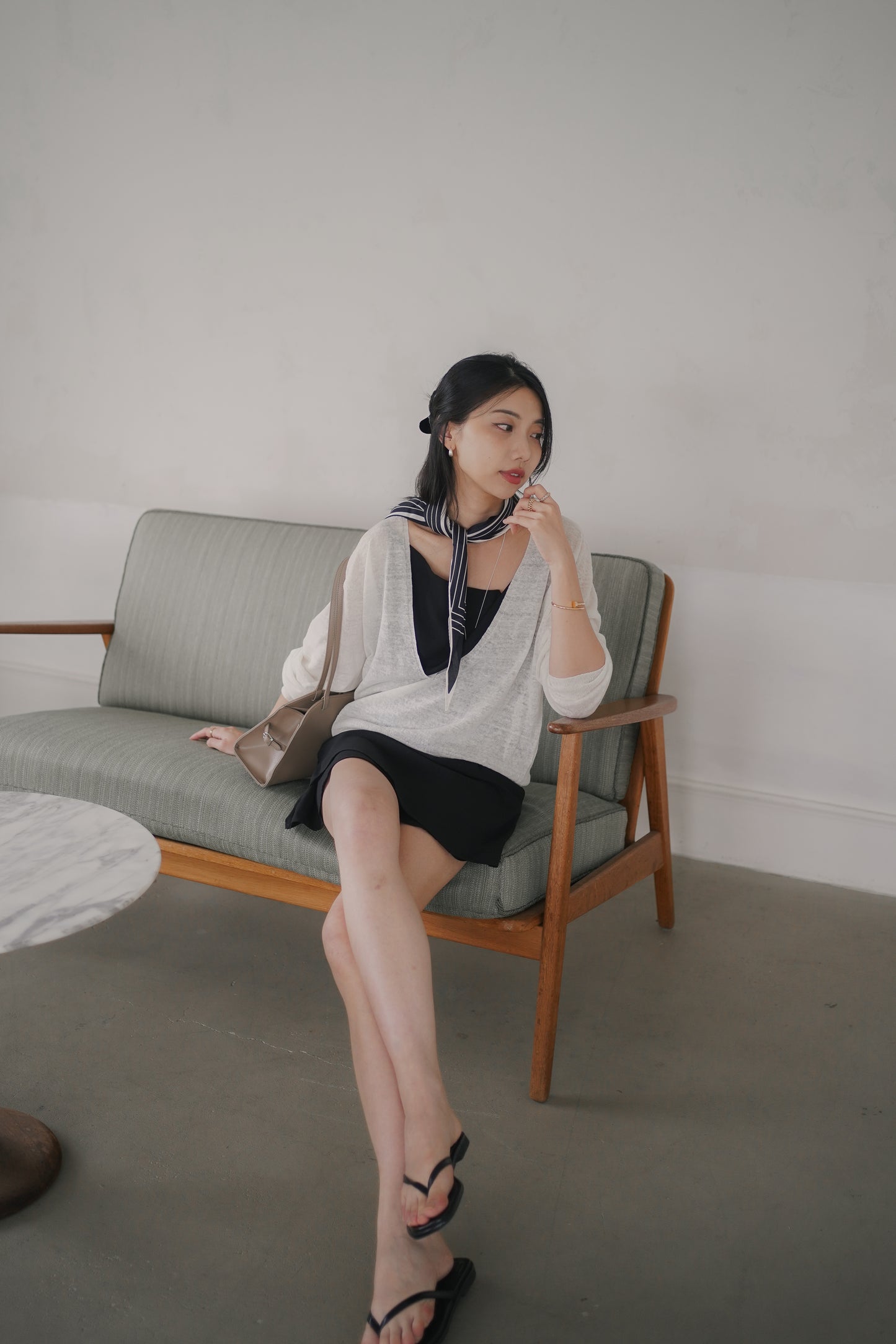𝐌𝐚𝐲 〖法式清冷〗Cowl Neck Satin Mini Dress