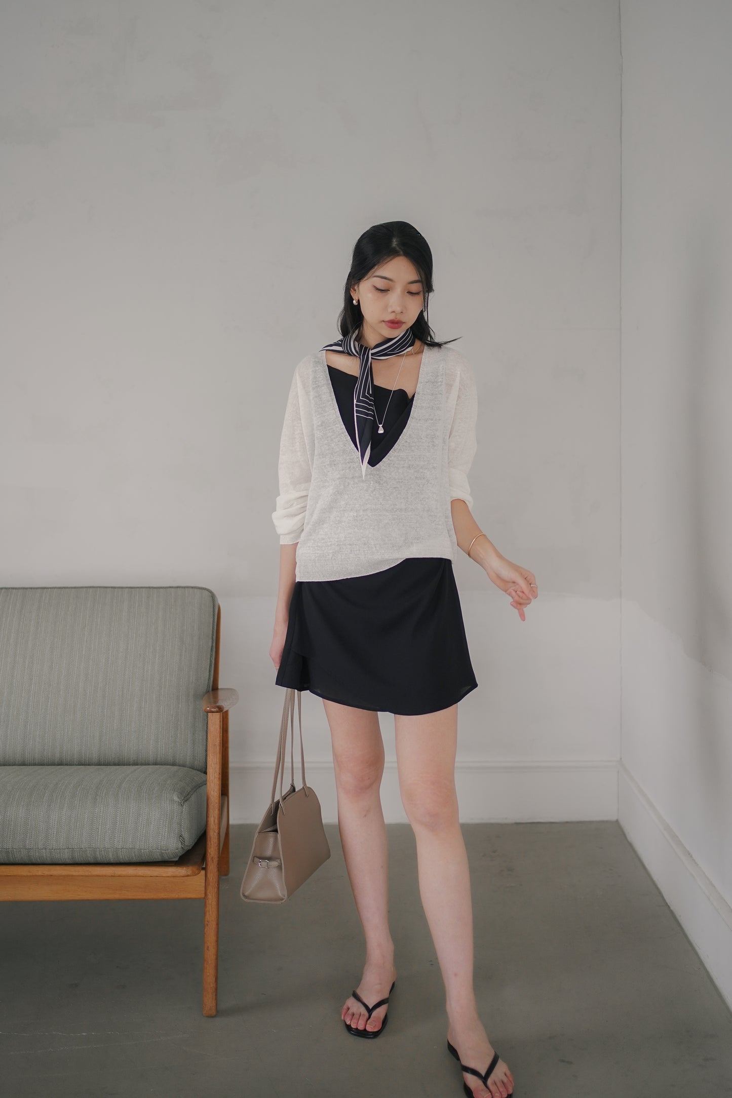𝐌𝐚𝐲 〖法式清冷〗Cowl Neck Satin Mini Dress