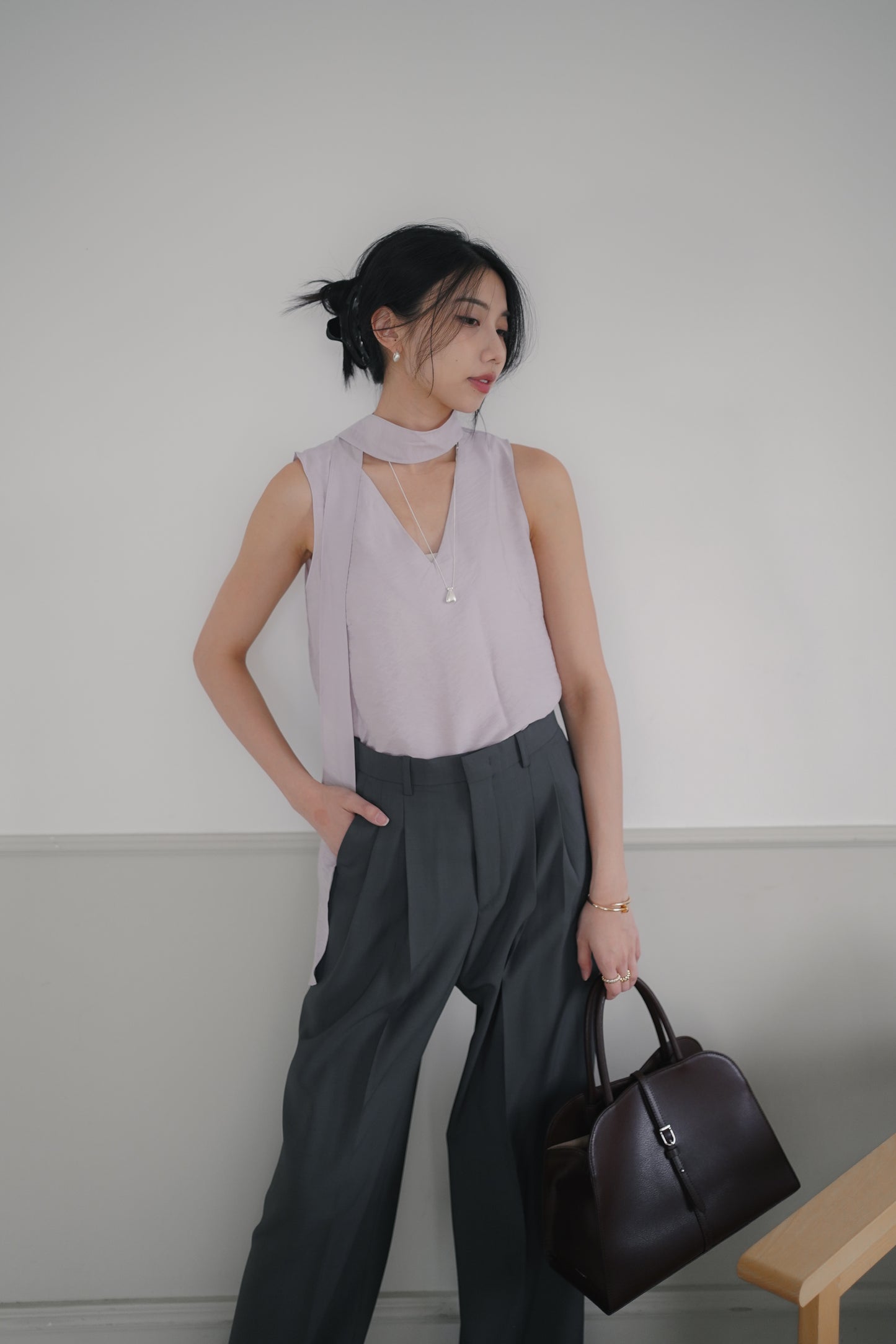 𝐌𝐚𝐲 Sleek Tie-Neck Tankᵇᵉˢᵗ ⁱᵗᵉᵐ