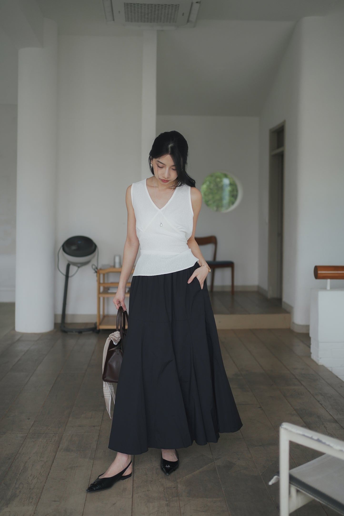 𝐌𝐚𝐲〖蓬鬆量感〗Crisp Pocket Silhouette Skirt