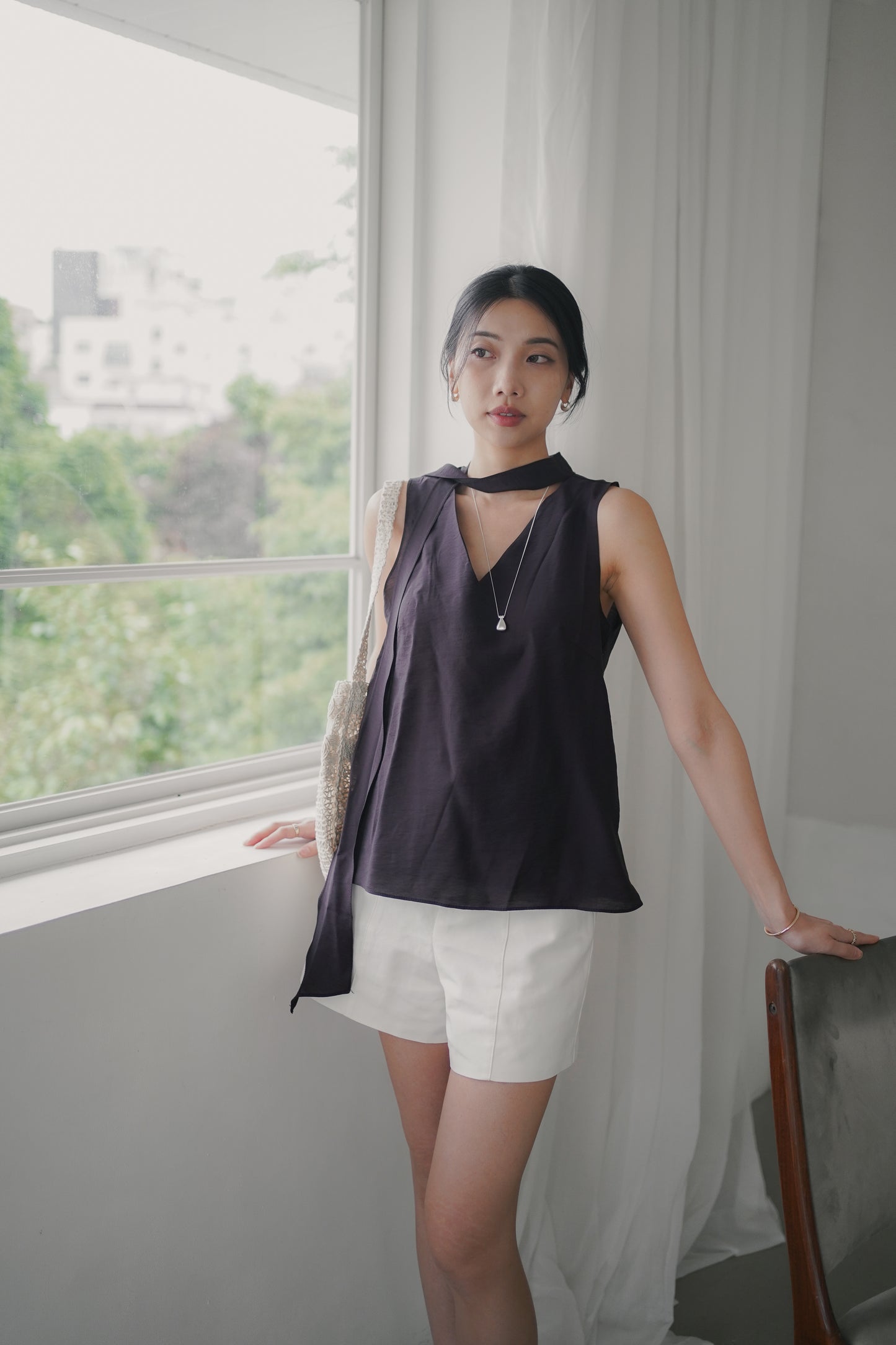 𝐌𝐚𝐲 Sleek Tie-Neck Tankᵇᵉˢᵗ ⁱᵗᵉᵐ