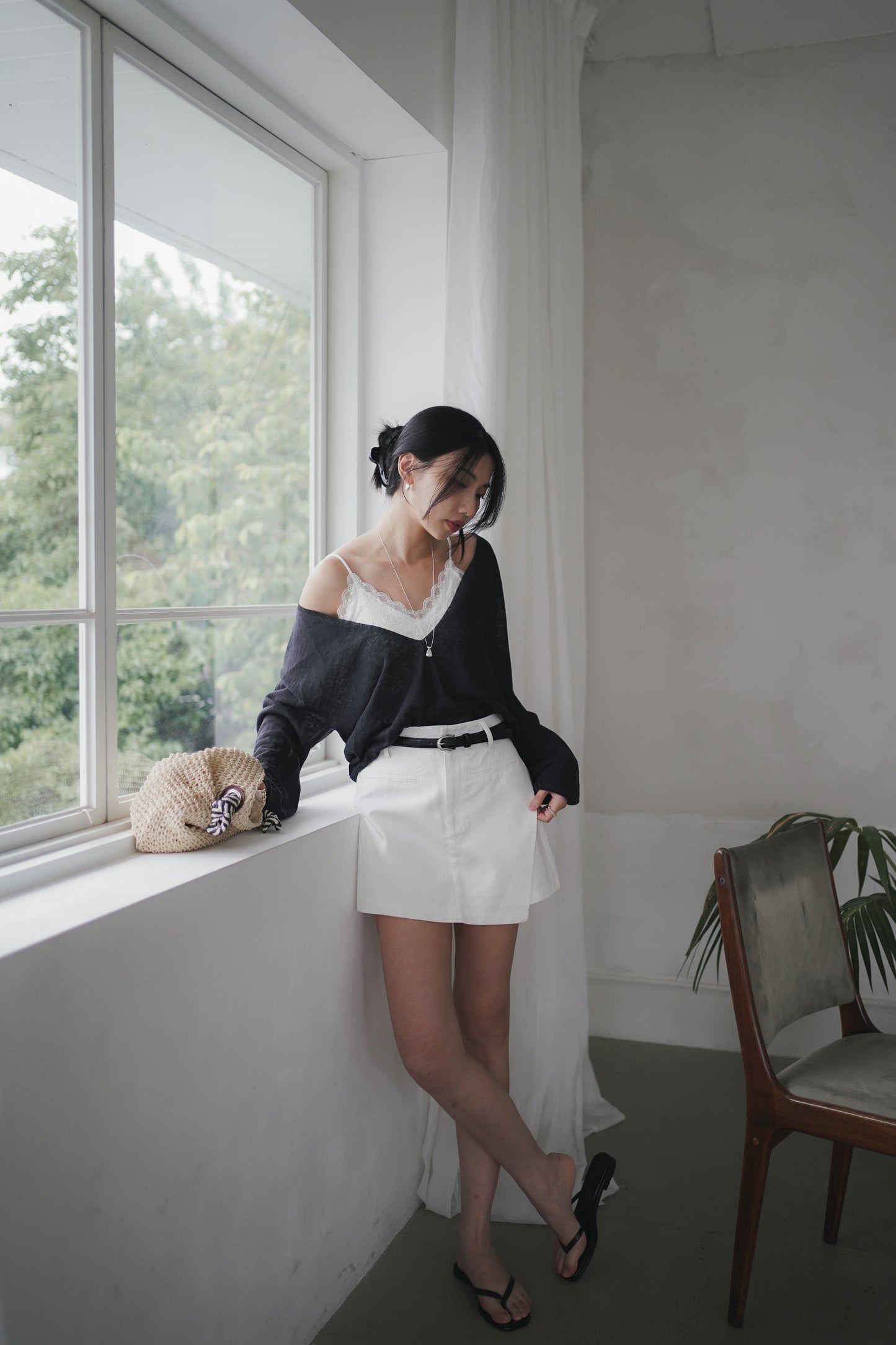 𝐌𝐚𝐲 〖A字修飾｜附皮帶〗 Casual Tailored Skort
