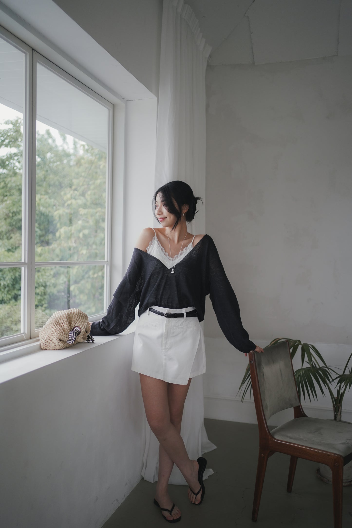 𝐌𝐚𝐲 〖A字修飾｜附皮帶〗 Casual Tailored Skort