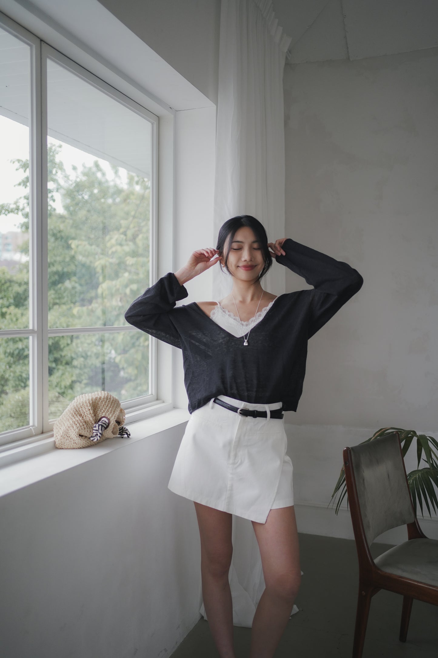 𝐌𝐚𝐲 〖A字修飾｜附皮帶〗 Casual Tailored Skort