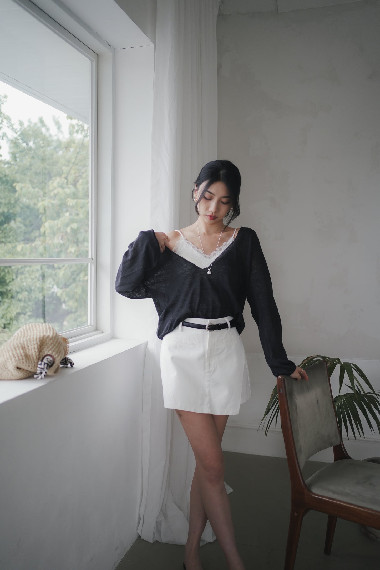 𝐌𝐚𝐲 〖A字修飾｜附皮帶〗 Casual Tailored Skort
