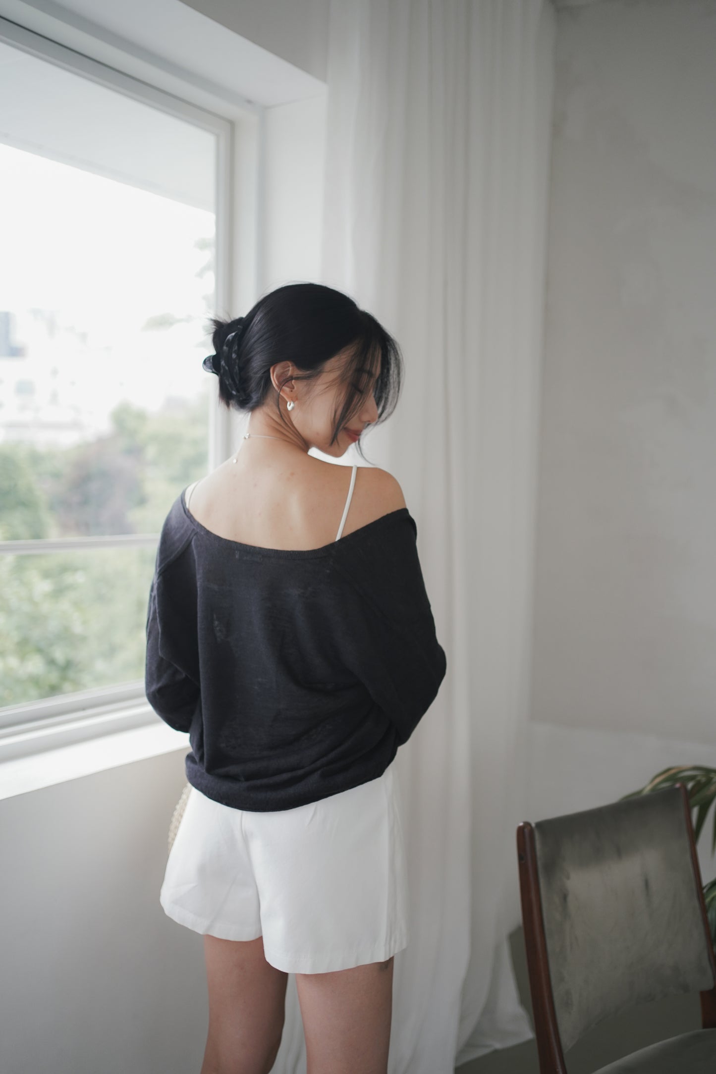 𝐌𝐚𝐲 〖天然麻｜夏日層次感〗Sheer Breeze Linen V-neckᵇᵉˢᵗ ⁱᵗᵉᵐ