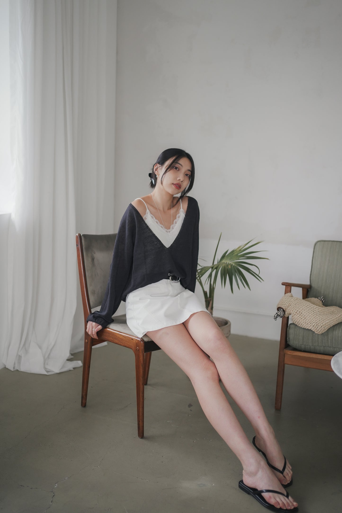 𝐌𝐚𝐲 〖天然麻｜夏日層次感〗Sheer Breeze Linen V-neckᵇᵉˢᵗ ⁱᵗᵉᵐ