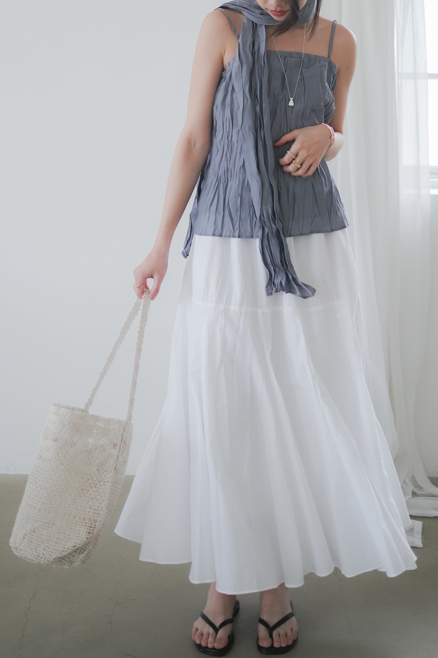 𝐌𝐚𝐲〖蓬鬆量感〗Crisp Pocket Silhouette Skirt