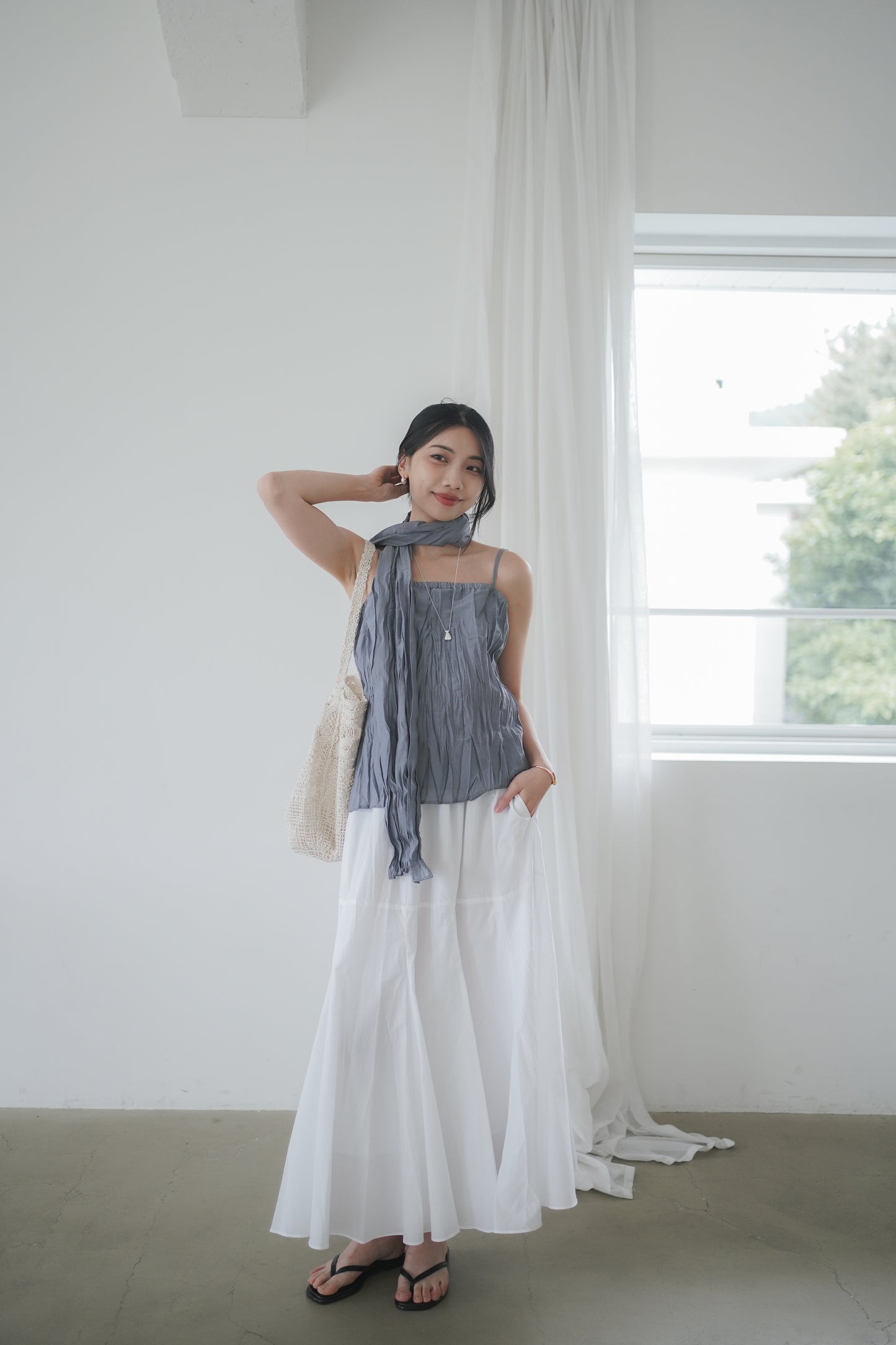 𝐌𝐚𝐲〖蓬鬆量感〗Crisp Pocket Silhouette Skirt