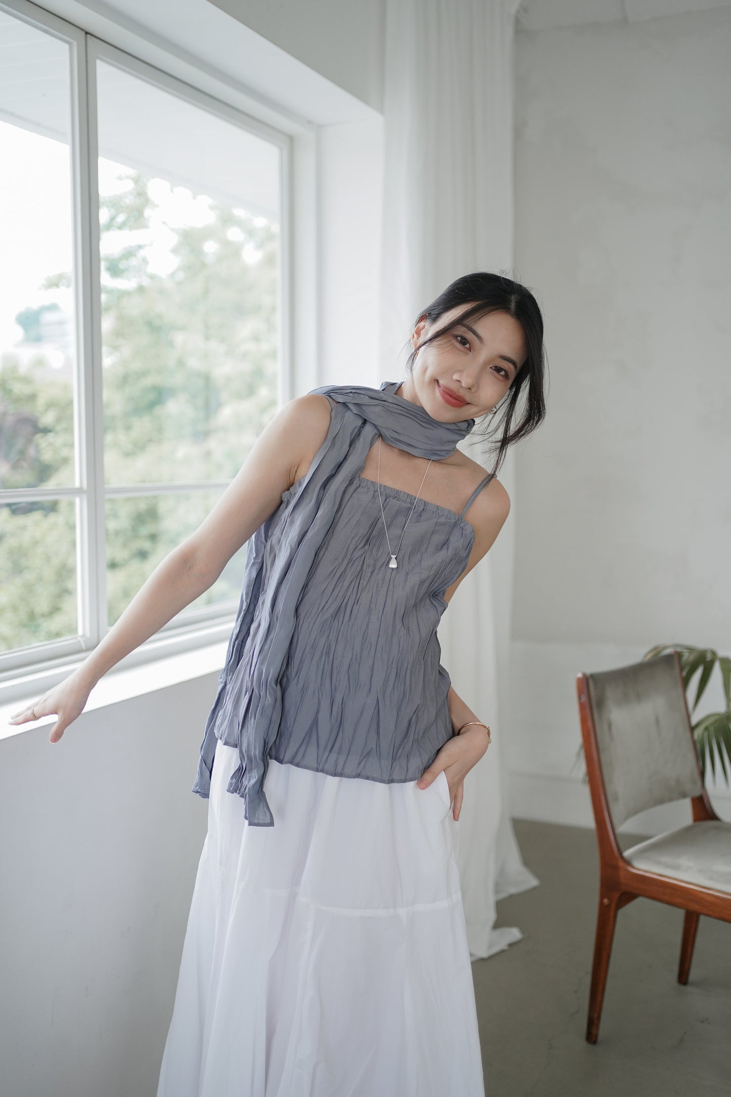 𝐌𝐚𝐲〖蓬鬆量感〗Crisp Pocket Silhouette Skirt
