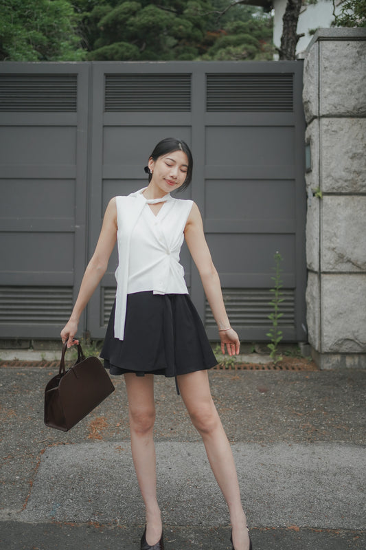 𝐌𝐚𝐲 〖Office Pick | 免熨〗Drape Scarf Twist Vestᵇᵉˢᵗ ⁱᵗᵉᵐ