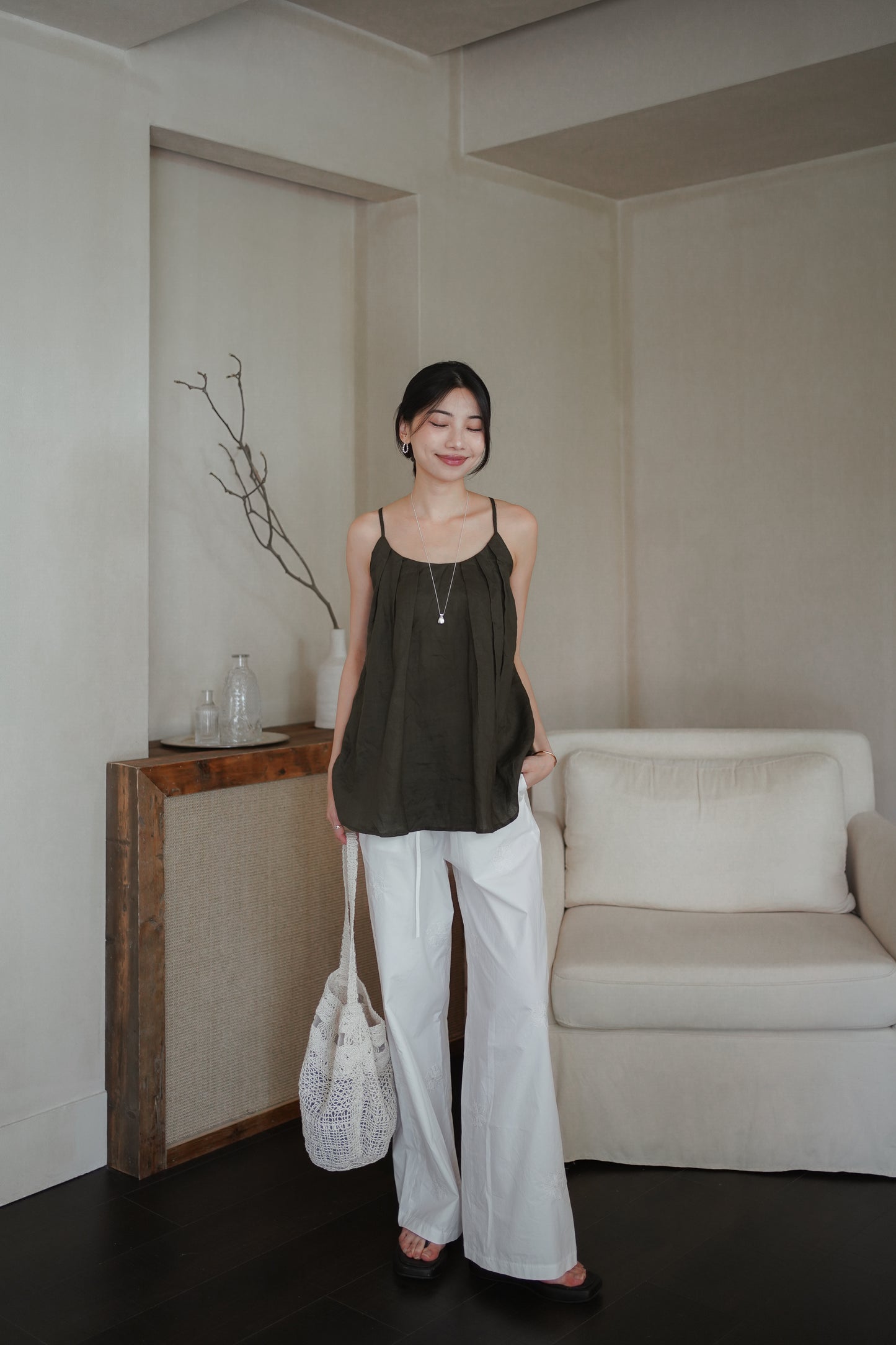𝐉𝐮𝐧 Linen Halter Neck