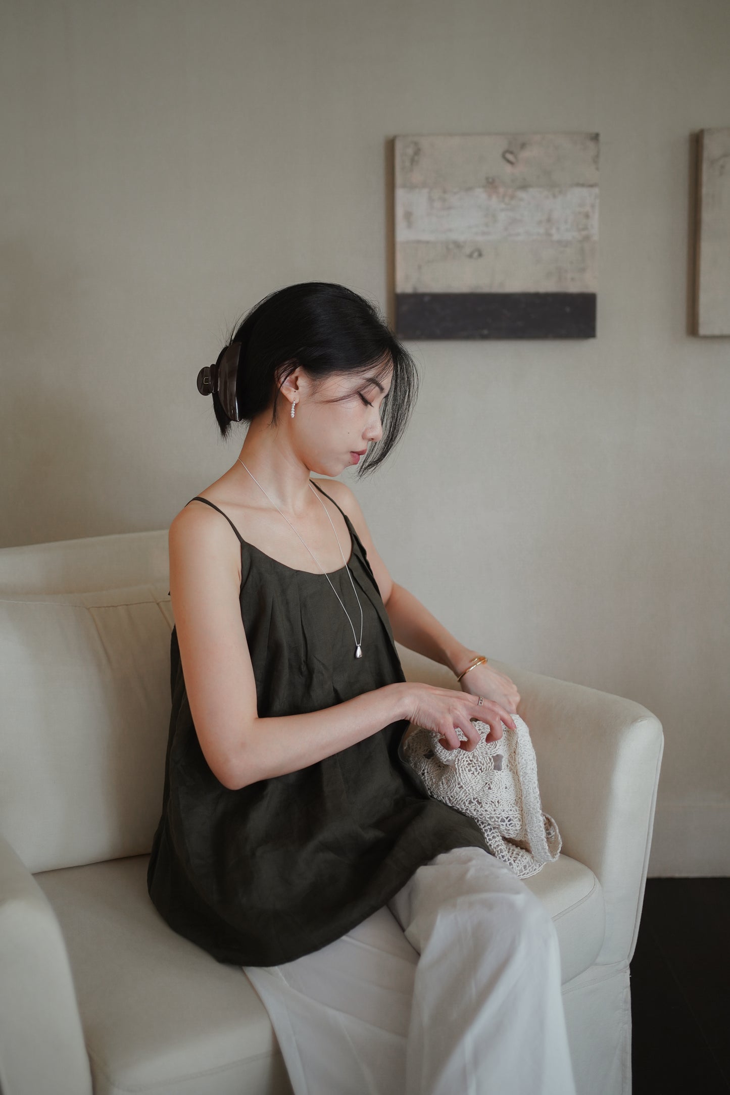𝐉𝐮𝐧 Linen Halter Neck
