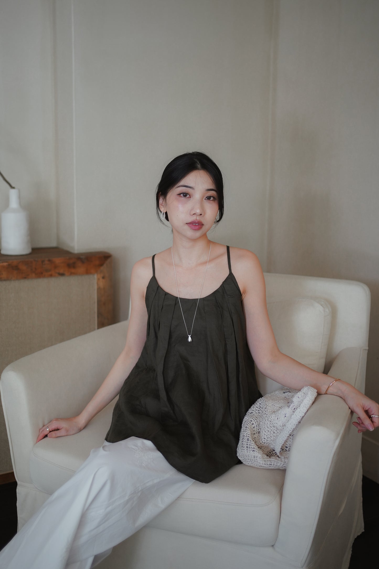 𝐉𝐮𝐧 Linen Halter Neck