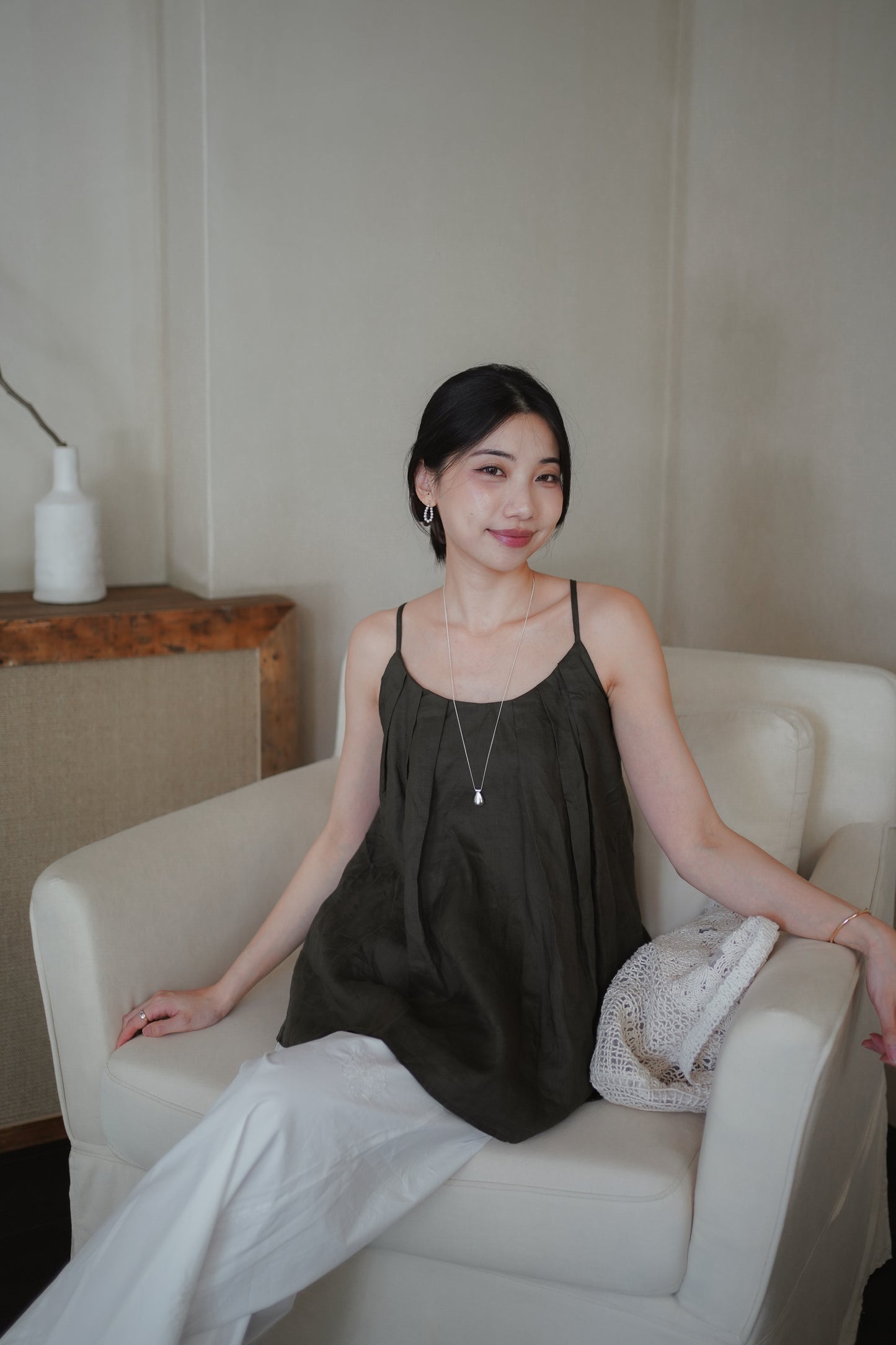 𝐉𝐮𝐧 Linen Halter Neck