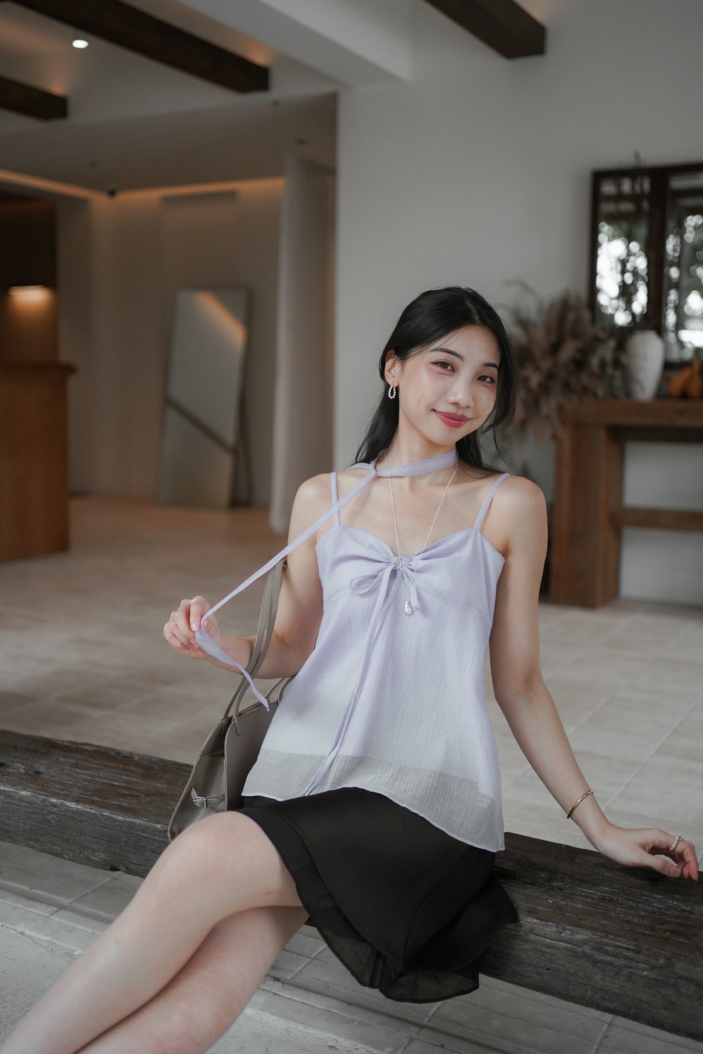 𝐉𝐮𝐧【優雅氣質款】Dusk Tie Top