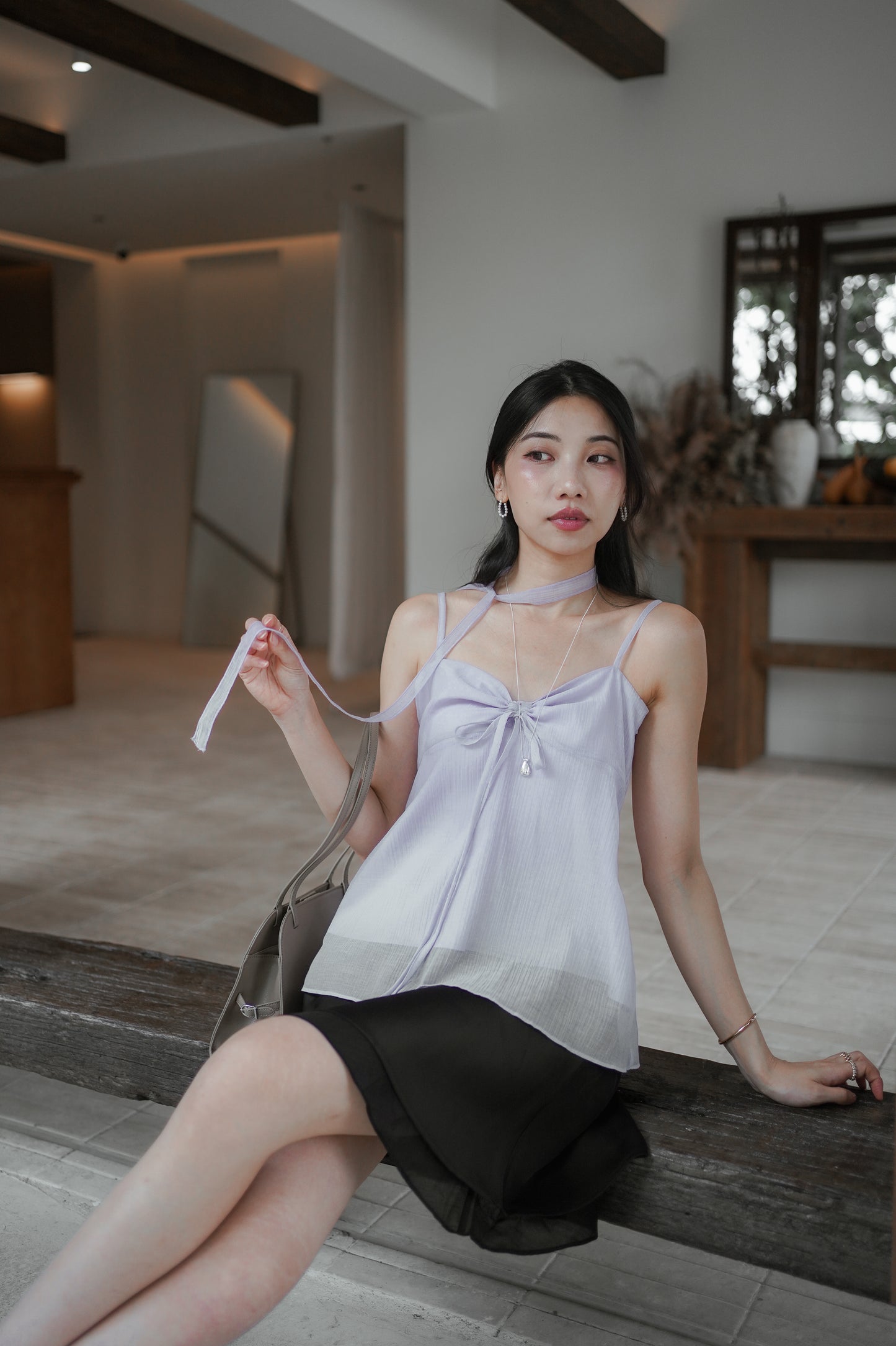 𝐉𝐮𝐧【優雅氣質款】Dusk Tie Top