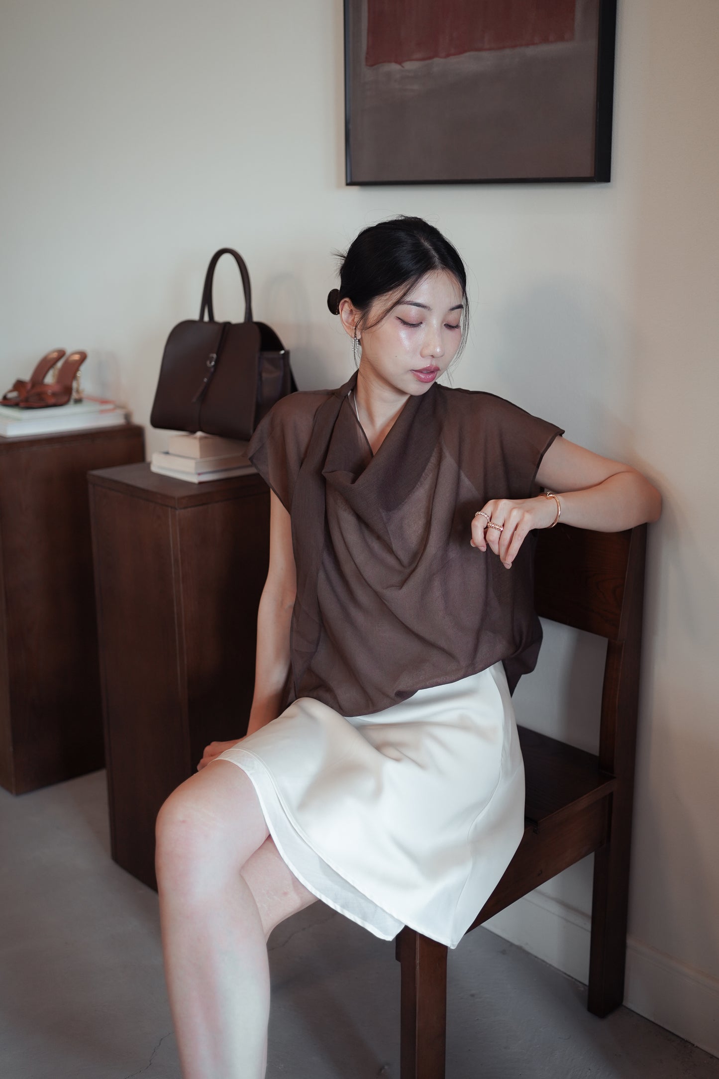 𝐉𝐮𝐧 Cowl Drape Top
