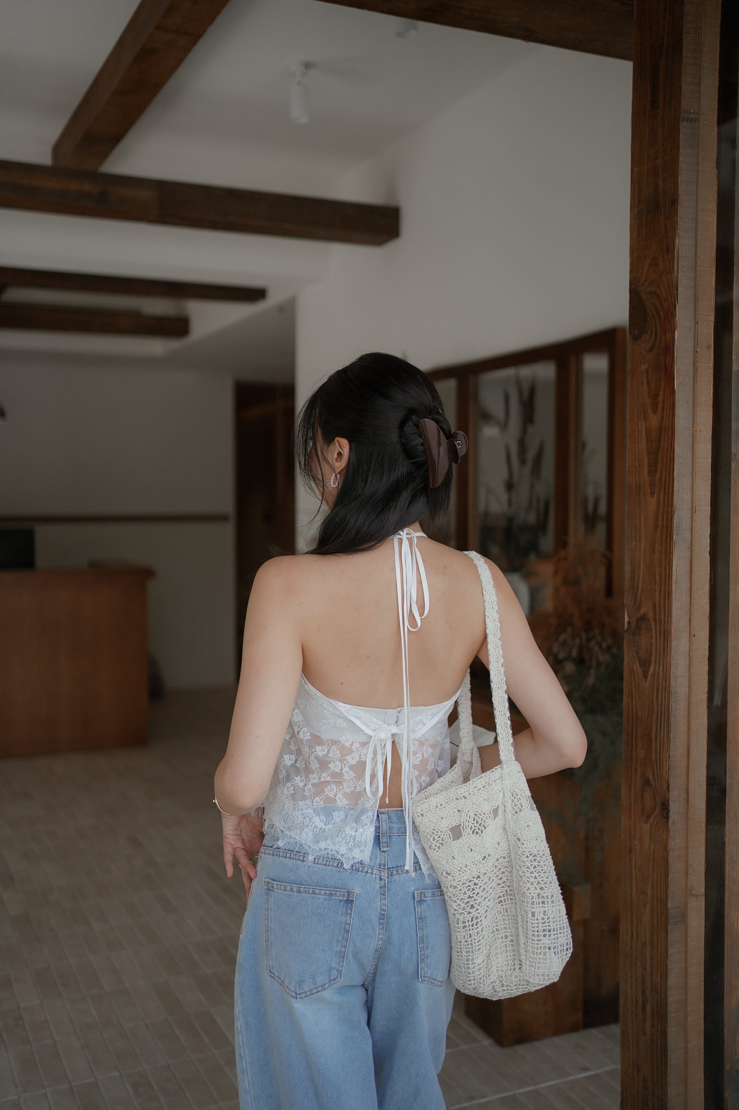 𝐉𝐮𝐧 【超氣質法式】Halter Neck Lace Cami