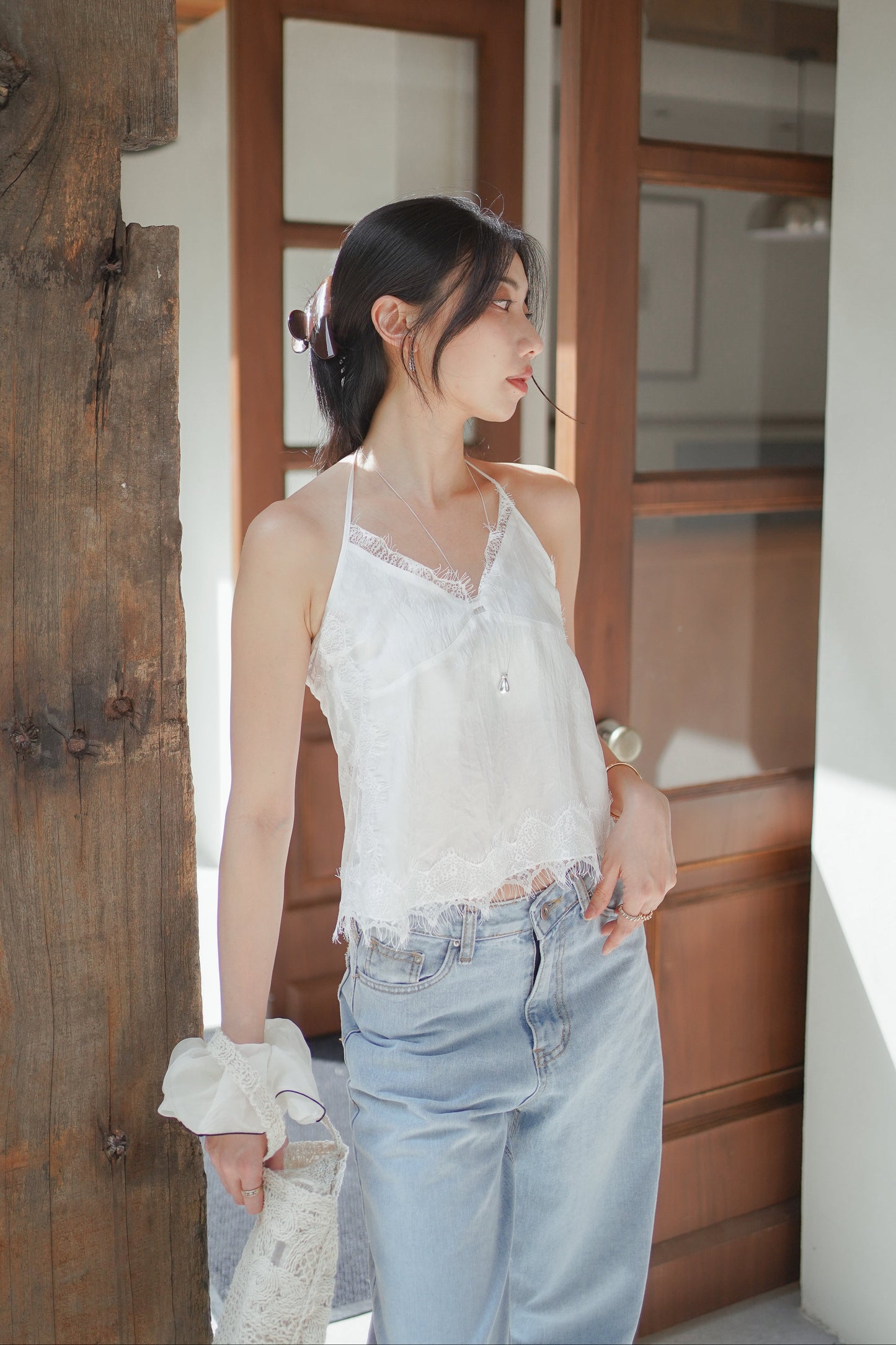 𝐉𝐮𝐧 【超氣質法式】Halter Neck Lace Cami