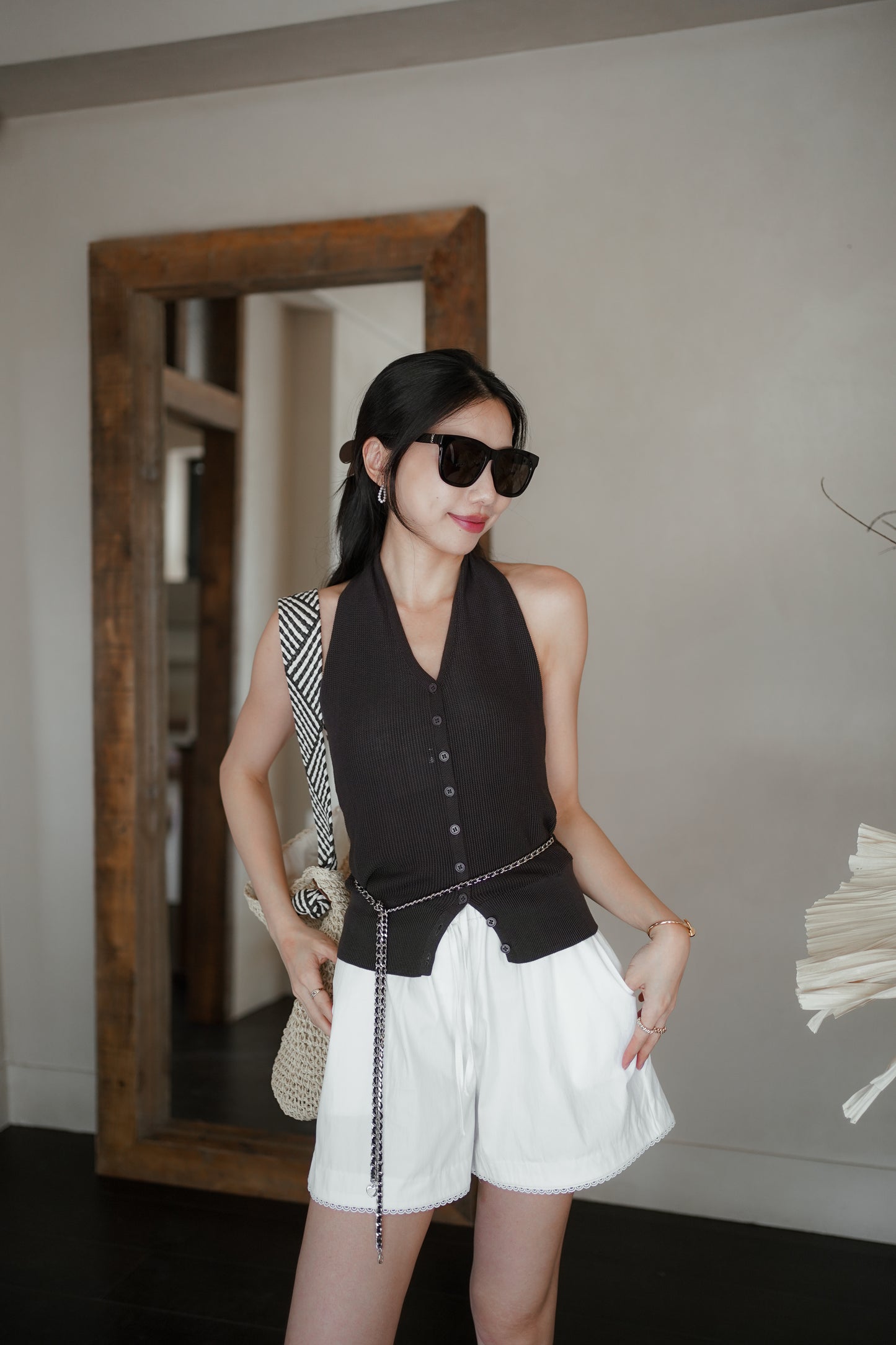 𝐉𝐮𝐧 Knitted Halter Neck