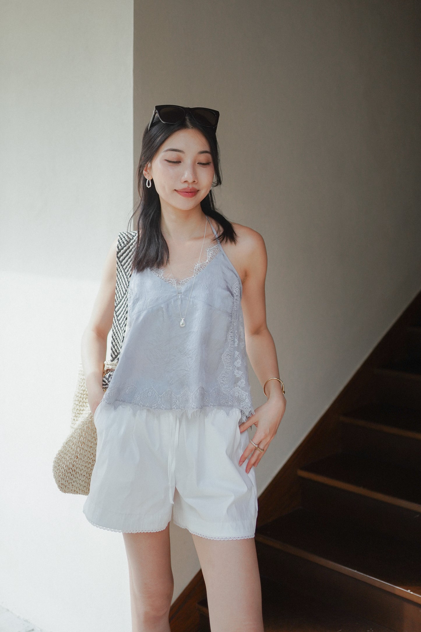 𝐉𝐮𝐧 【超氣質法式】Halter Neck Lace Cami