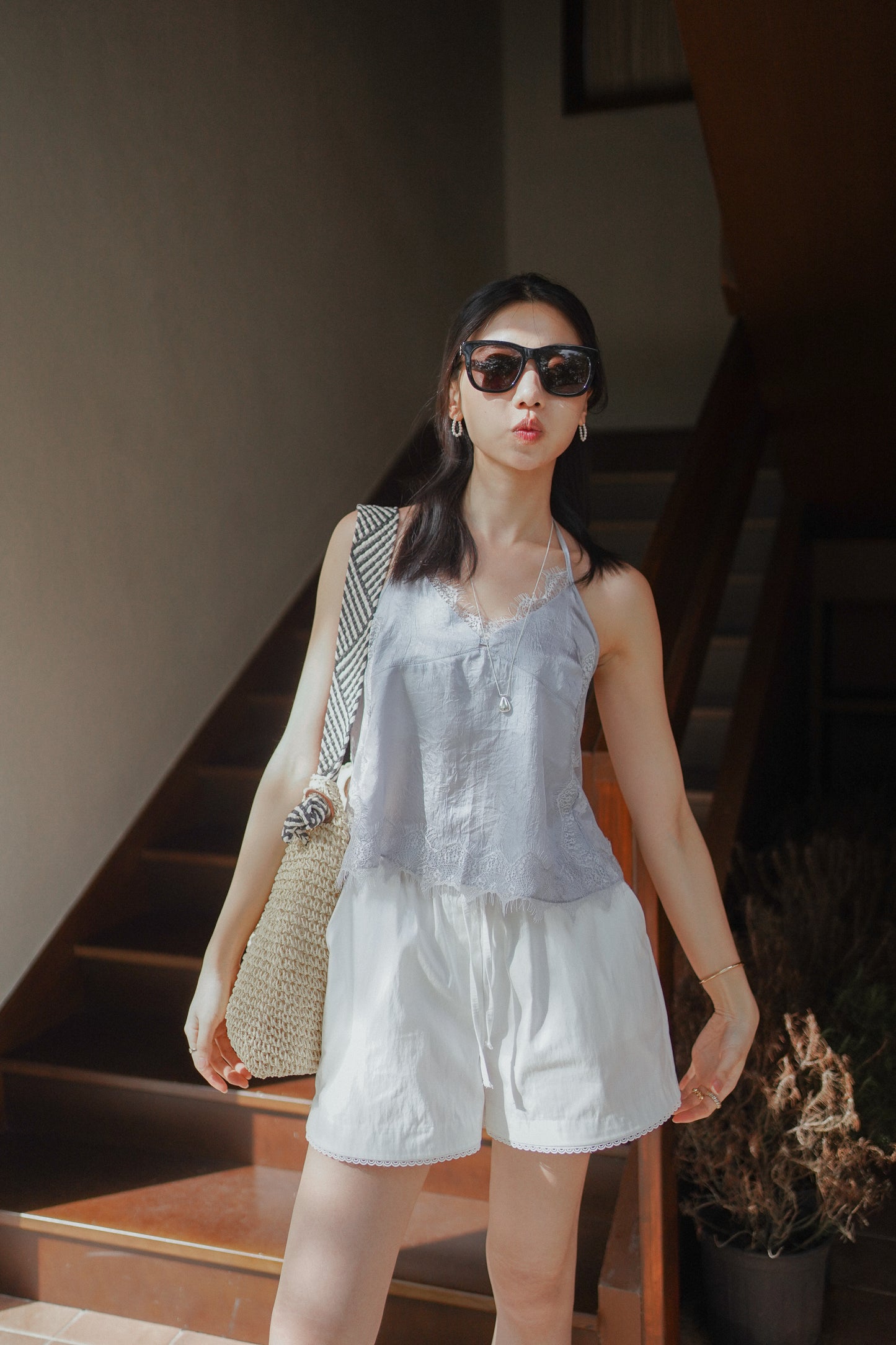 𝐉𝐮𝐧 【超氣質法式】Halter Neck Lace Cami