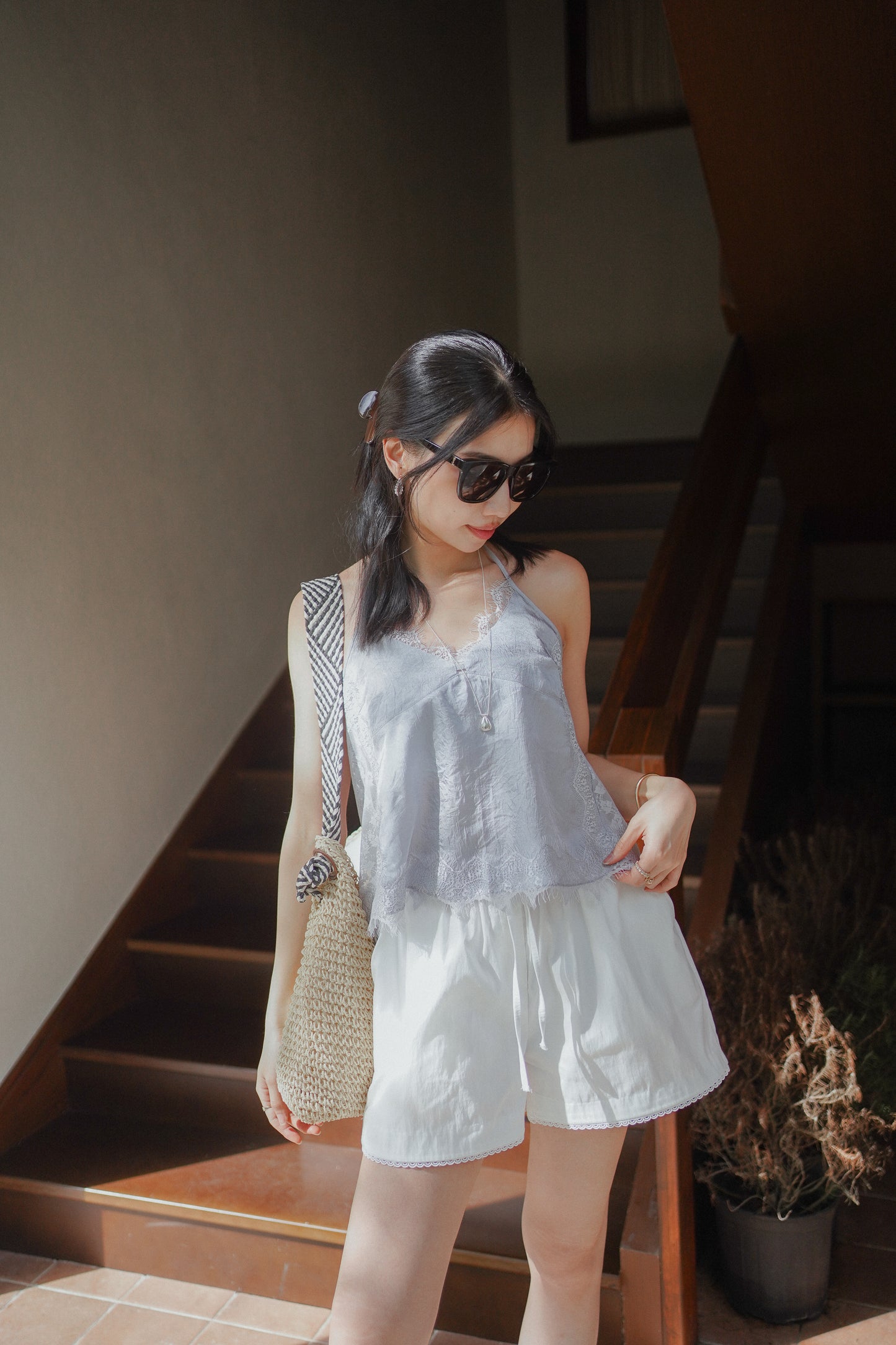 𝐉𝐮𝐧 【超氣質法式】Halter Neck Lace Cami
