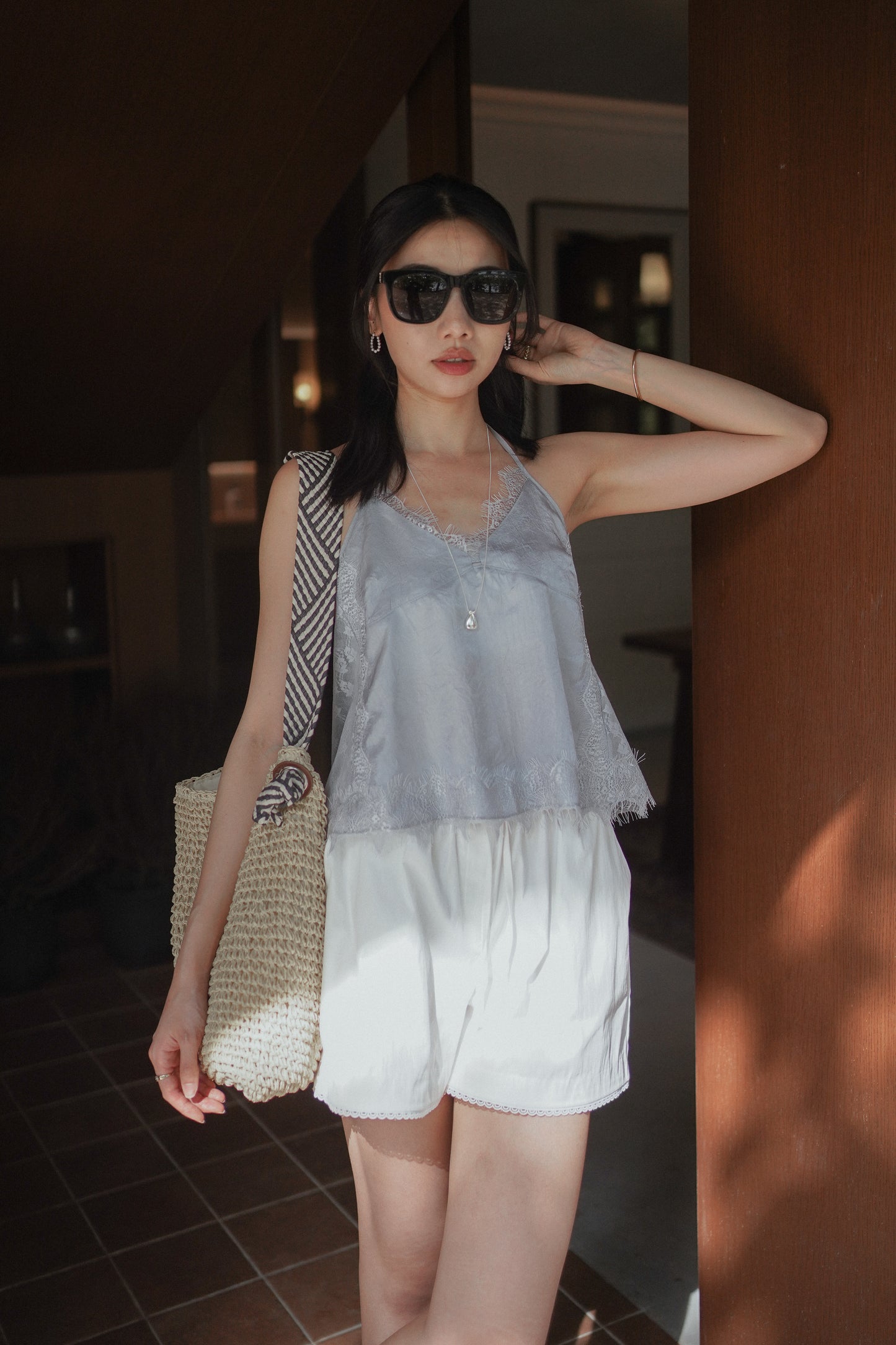 𝐉𝐮𝐧 【超氣質法式】Halter Neck Lace Cami