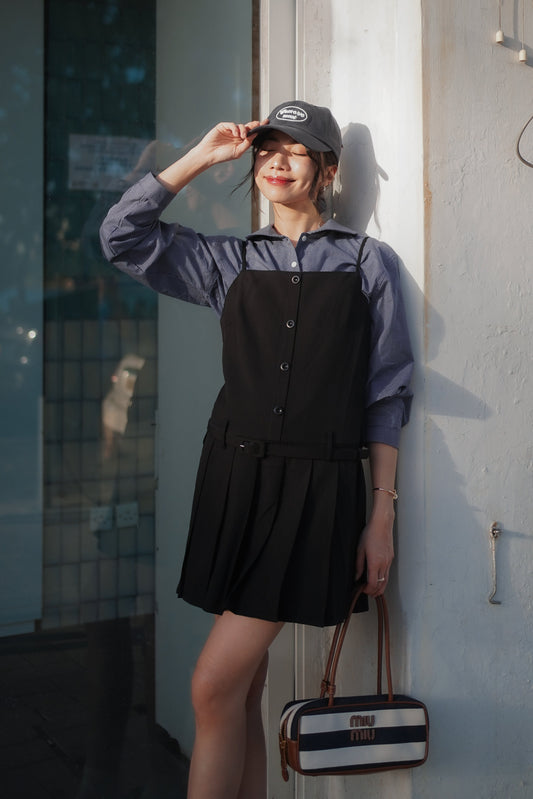 𝐀𝐮𝐭 Belted Pleats Dress