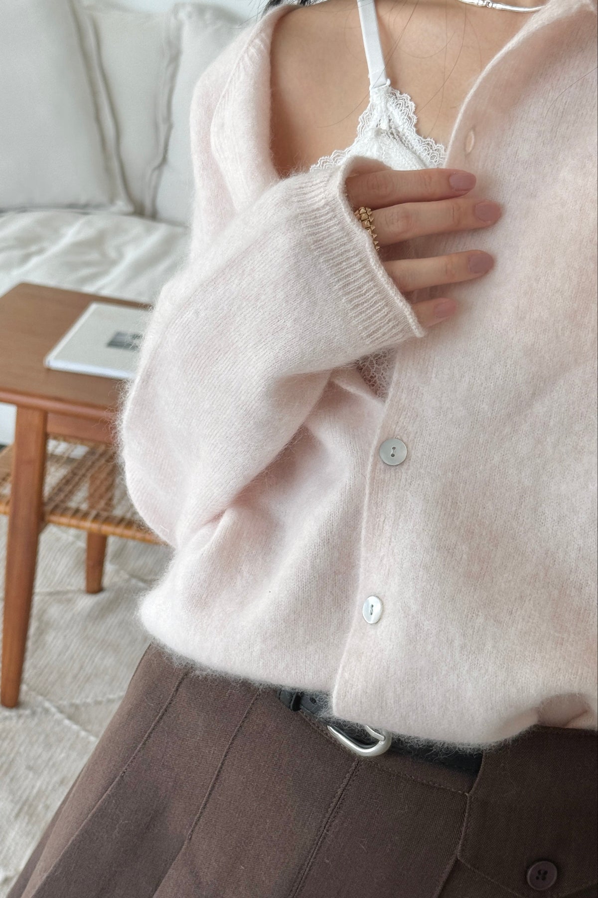 KR 𝐒𝐞𝐩【Season's Premium Pick】Soft Halo Cashmere Cardigan