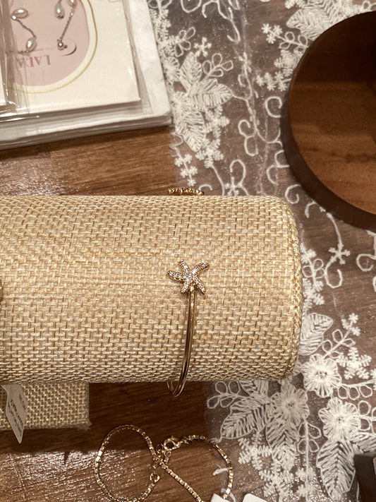 【Lara】Sea Star Bangle Plaqué Or
